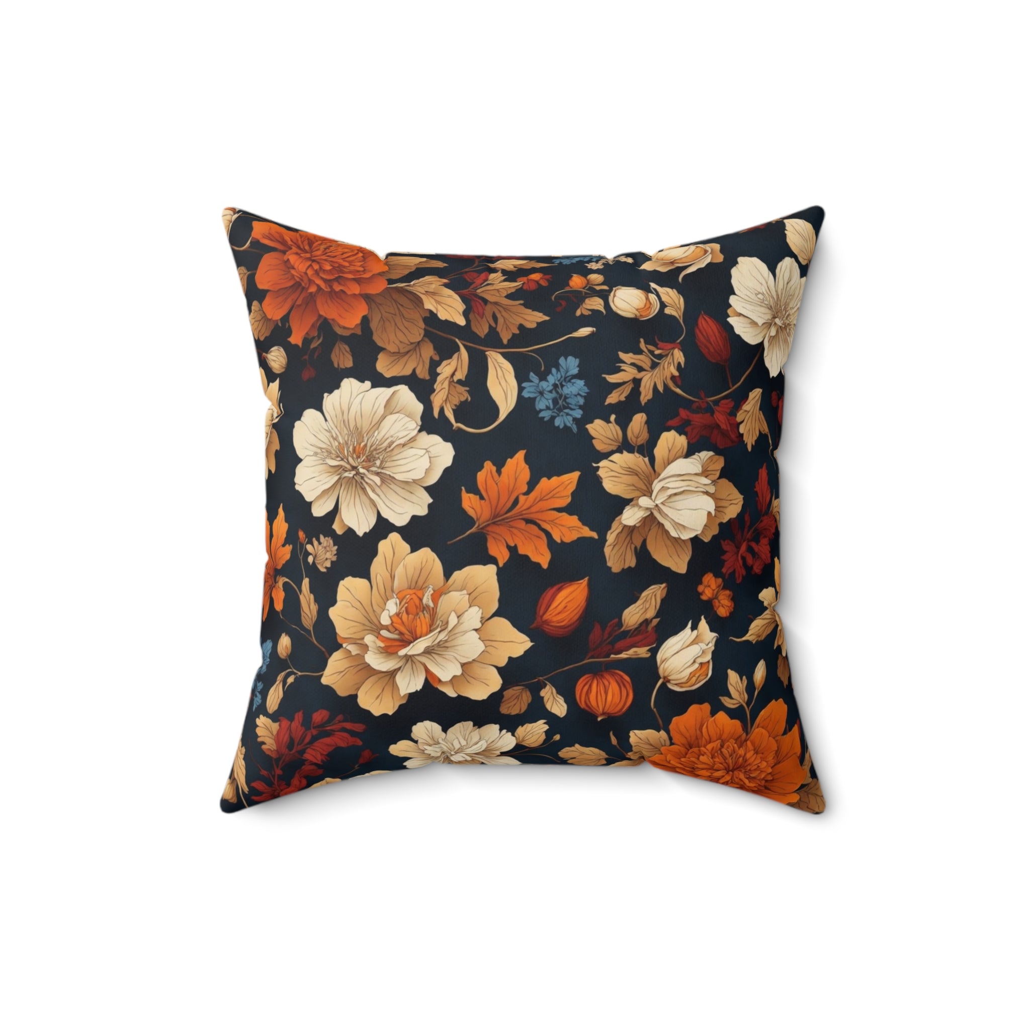 Warmth of Autumn Fall Floral Designed Spun Polyester Square Indoor Throw Pillow with Insert in Various Sizes