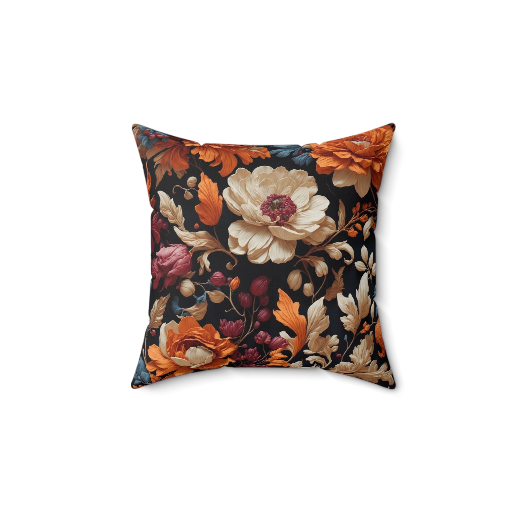 Polished Autumn Floral Designed Throw Pillow - Natural Elegance in Multiple Sizes - Insert Included