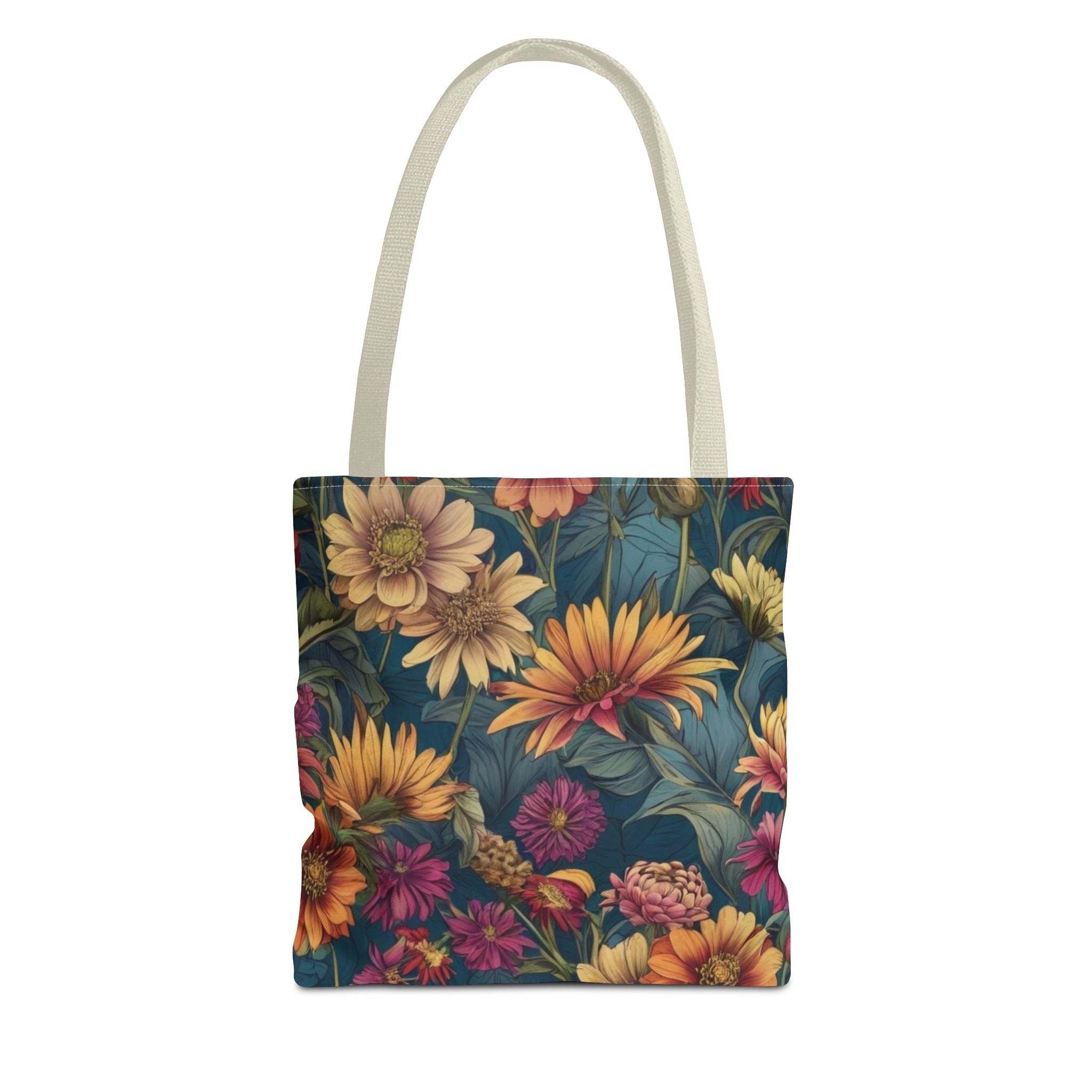 Beautiful Zinnia Blooming Garden Designed Tote Bag Available in 3 sizes