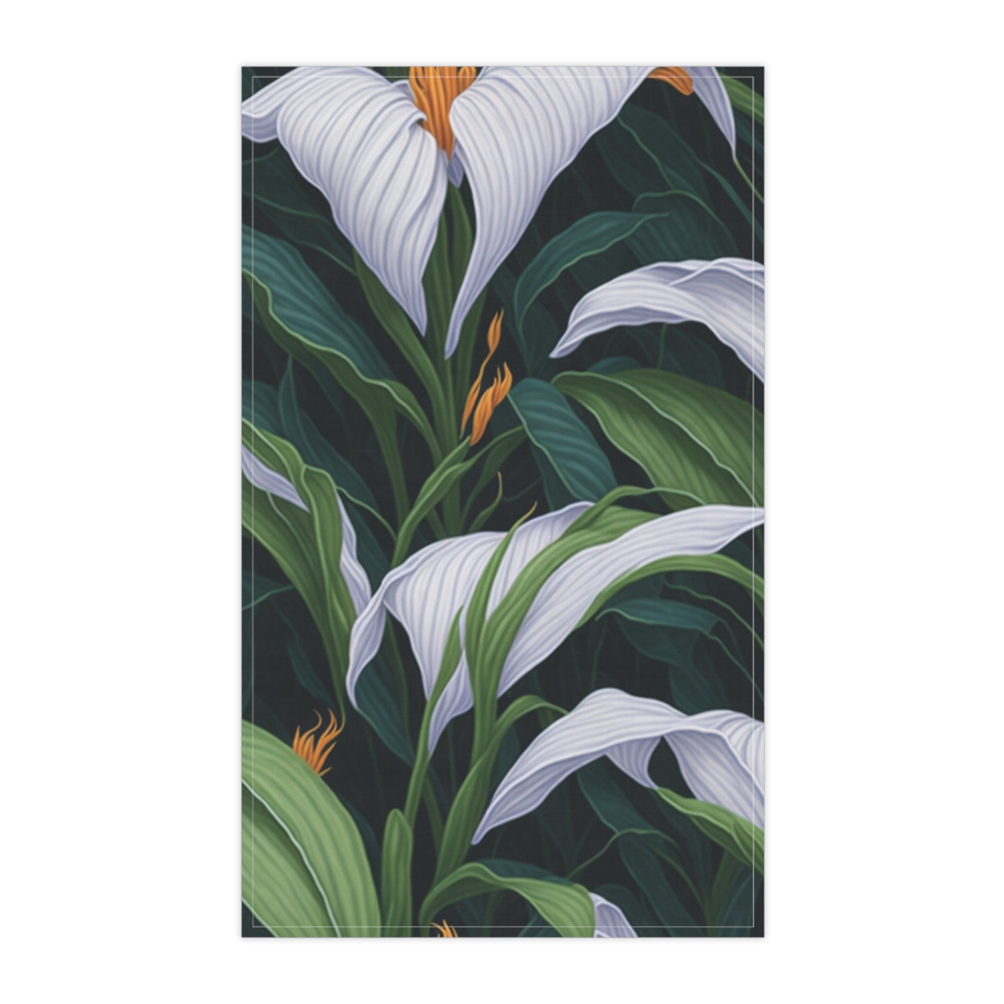 Welcoming Spathiphyllum Perennial Flower Designed Tea Towels (cotton, poly)