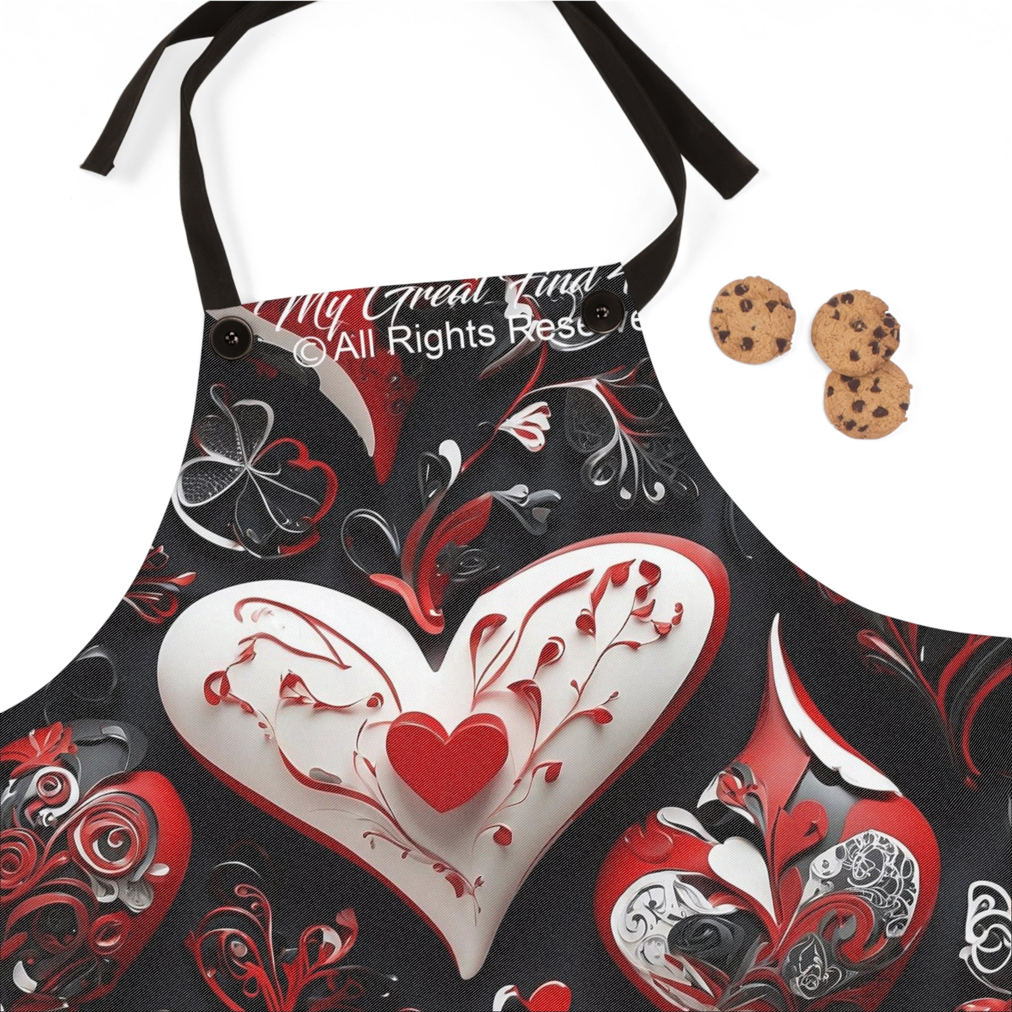 Sophisticated Valentine Heart Designed Cooking Chef Apron Kitchen Dining Decor