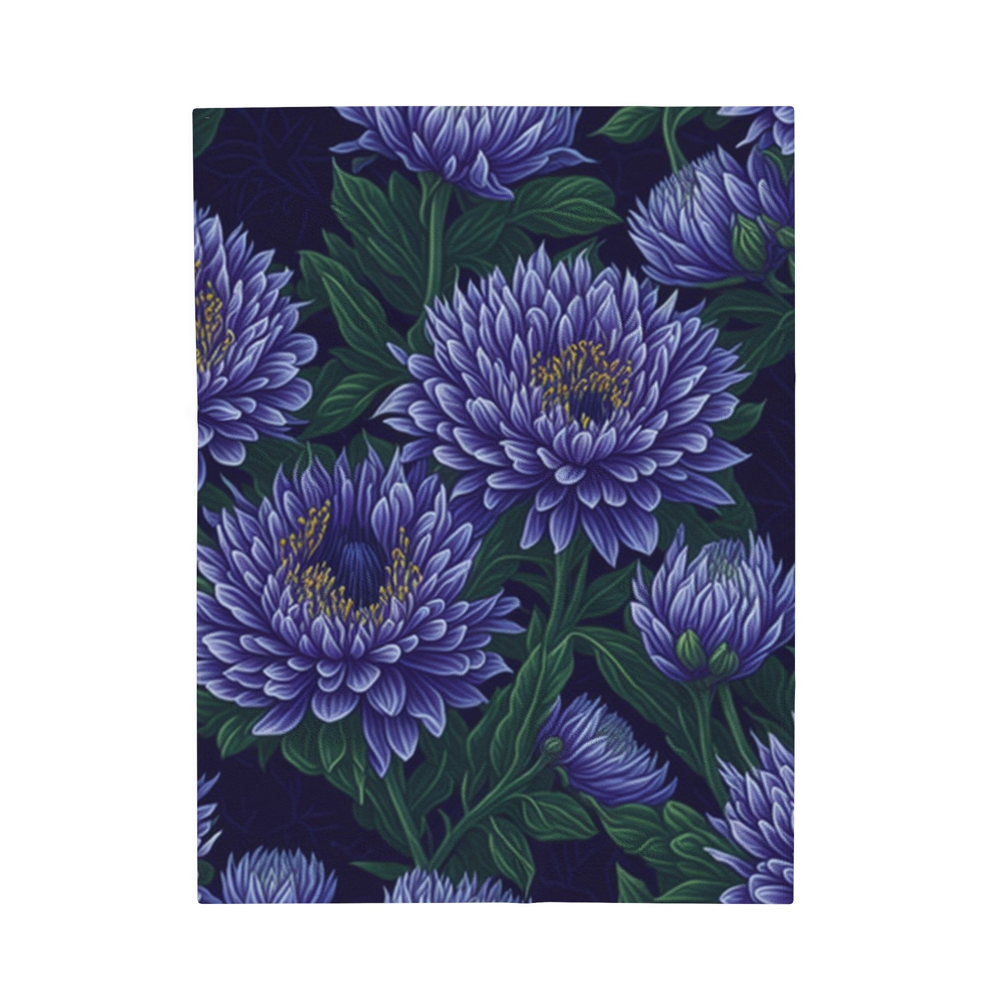 Brilliant Stokesia Floral Designed Velveteen Plush Blanket