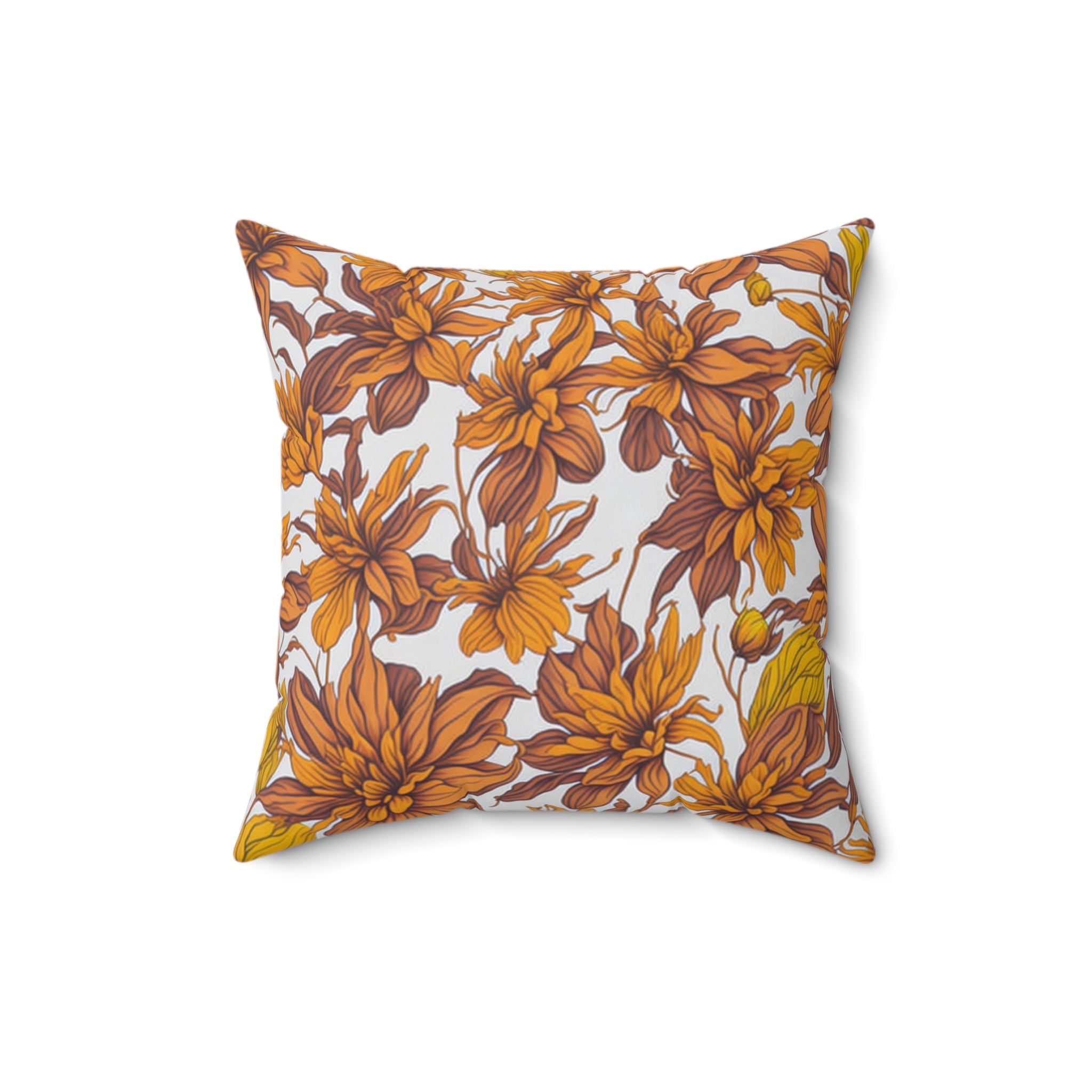 Relaxing Sparaxis Flowers Designed Square Pillow - A Floral Symphony for Your Home Couch Throw Pillow - with Insert