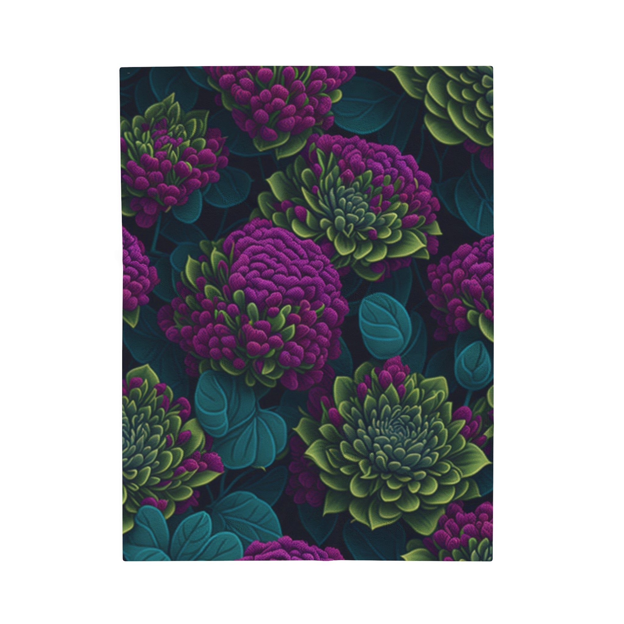 Alluring Sedum Flowers Designed Velveteen Plush Blanket