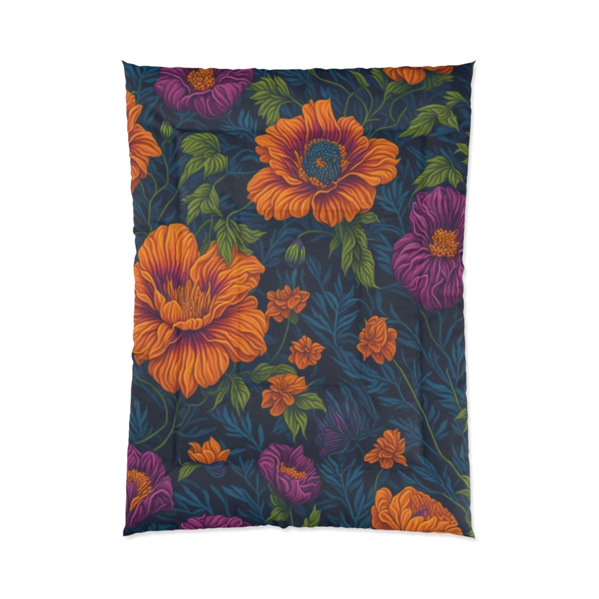 Botanical Tetraneuris Flowers Designed Comforter