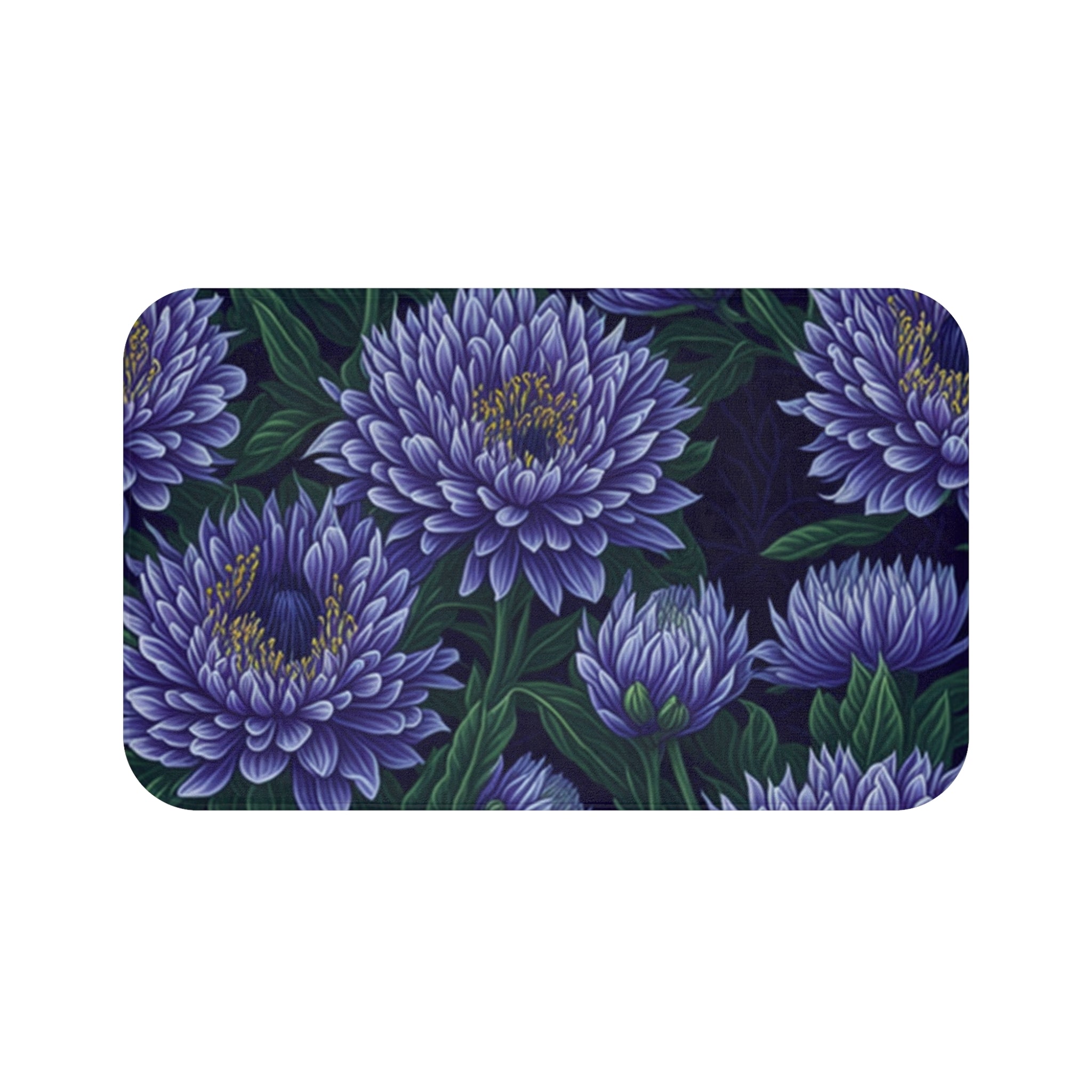 Brilliant Stokesia Floral Designed Bath Mat