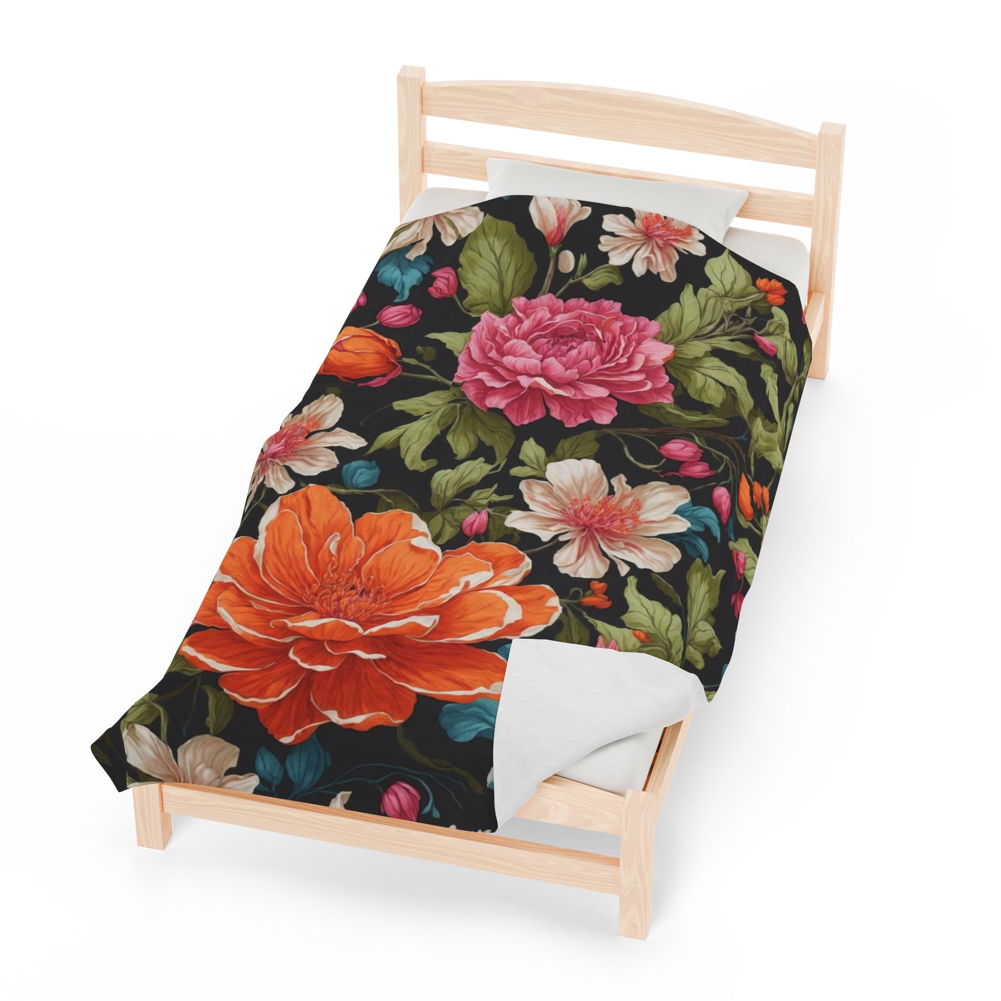 Radiant Chelone Flowers Designed Velveteen Plush Blanket