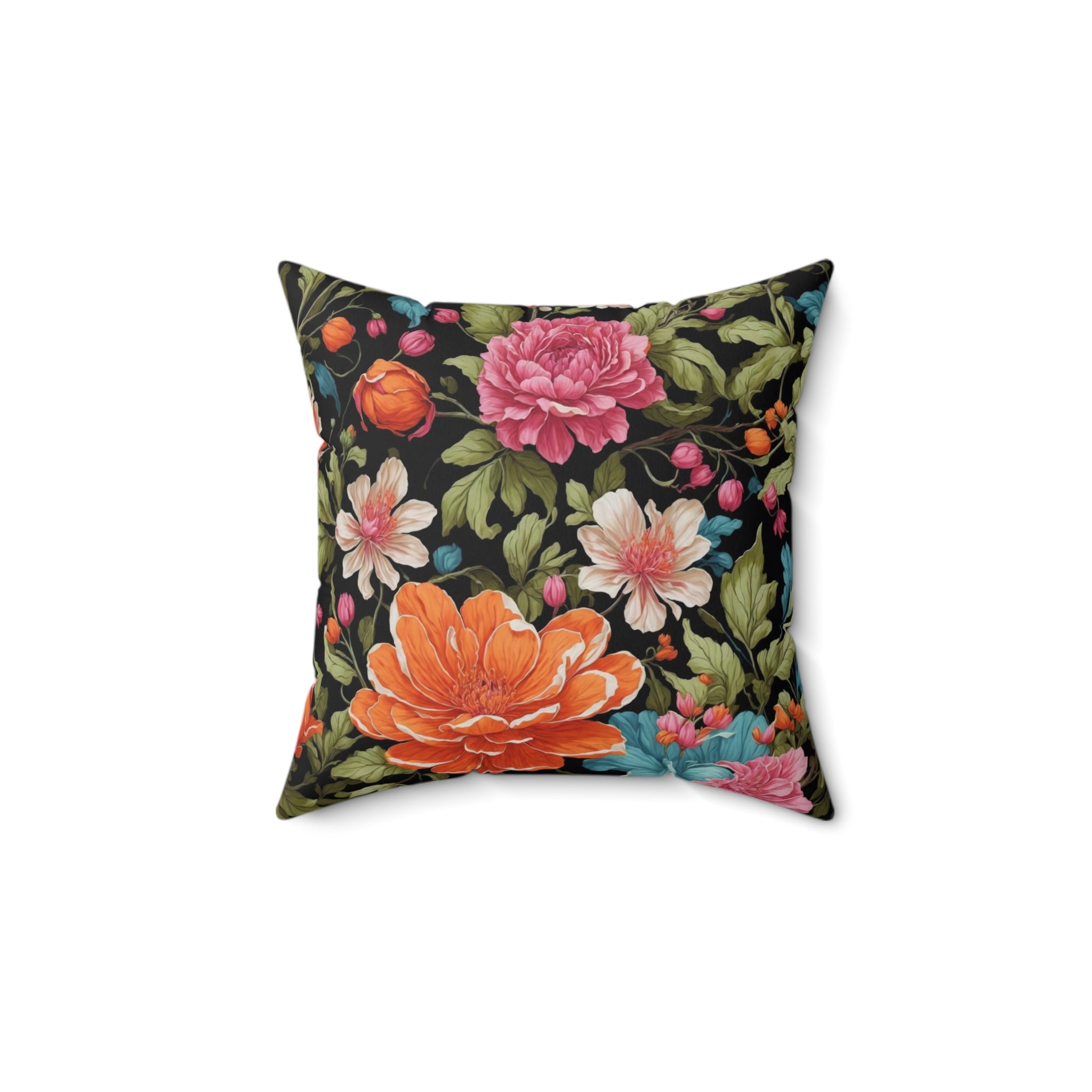 Radiant Chelone Flowers Spun Polyester Square Pillow with Insert