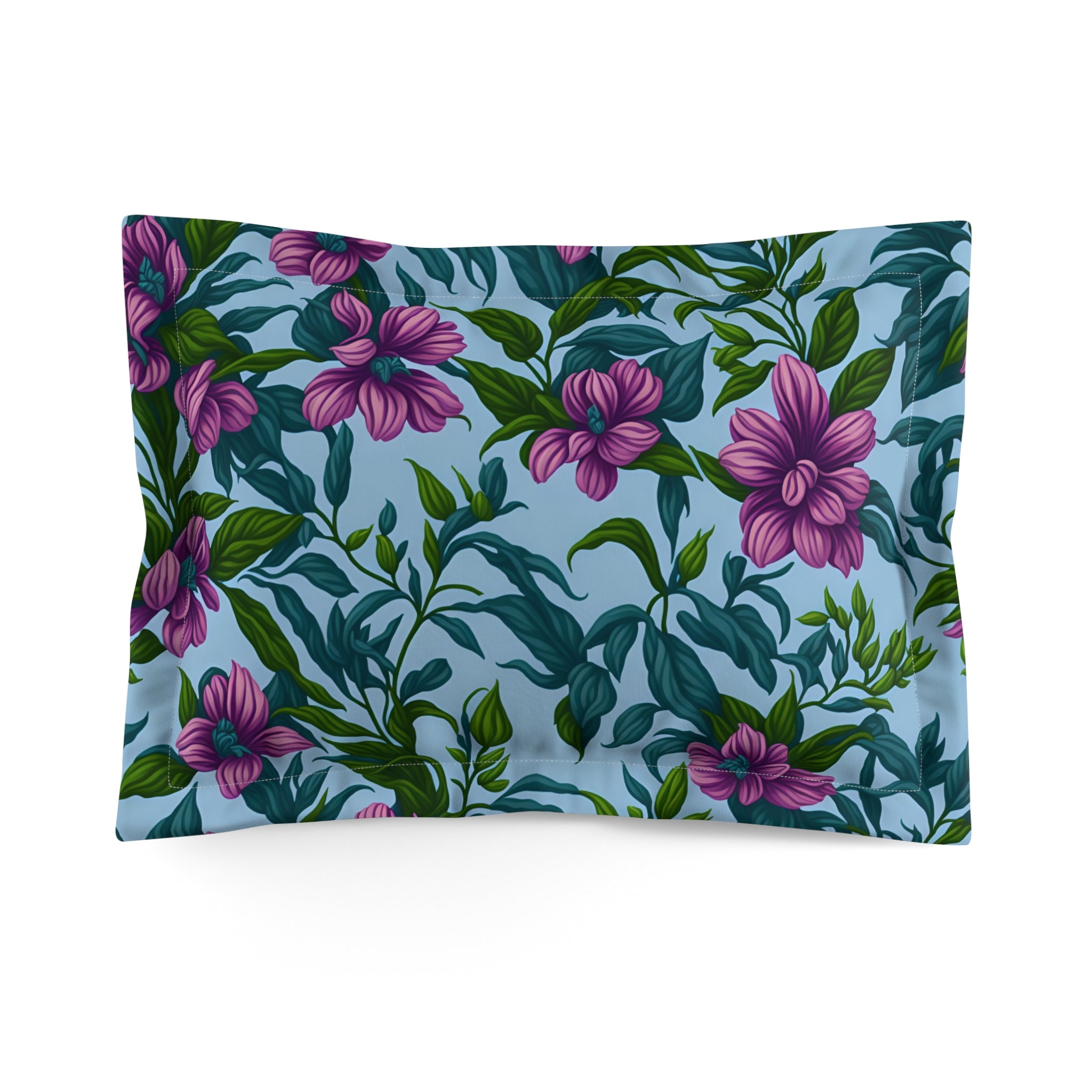 Charming Summer Stevia Flowers Designed Microfiber Pillow Sham Available in 2 Sizes