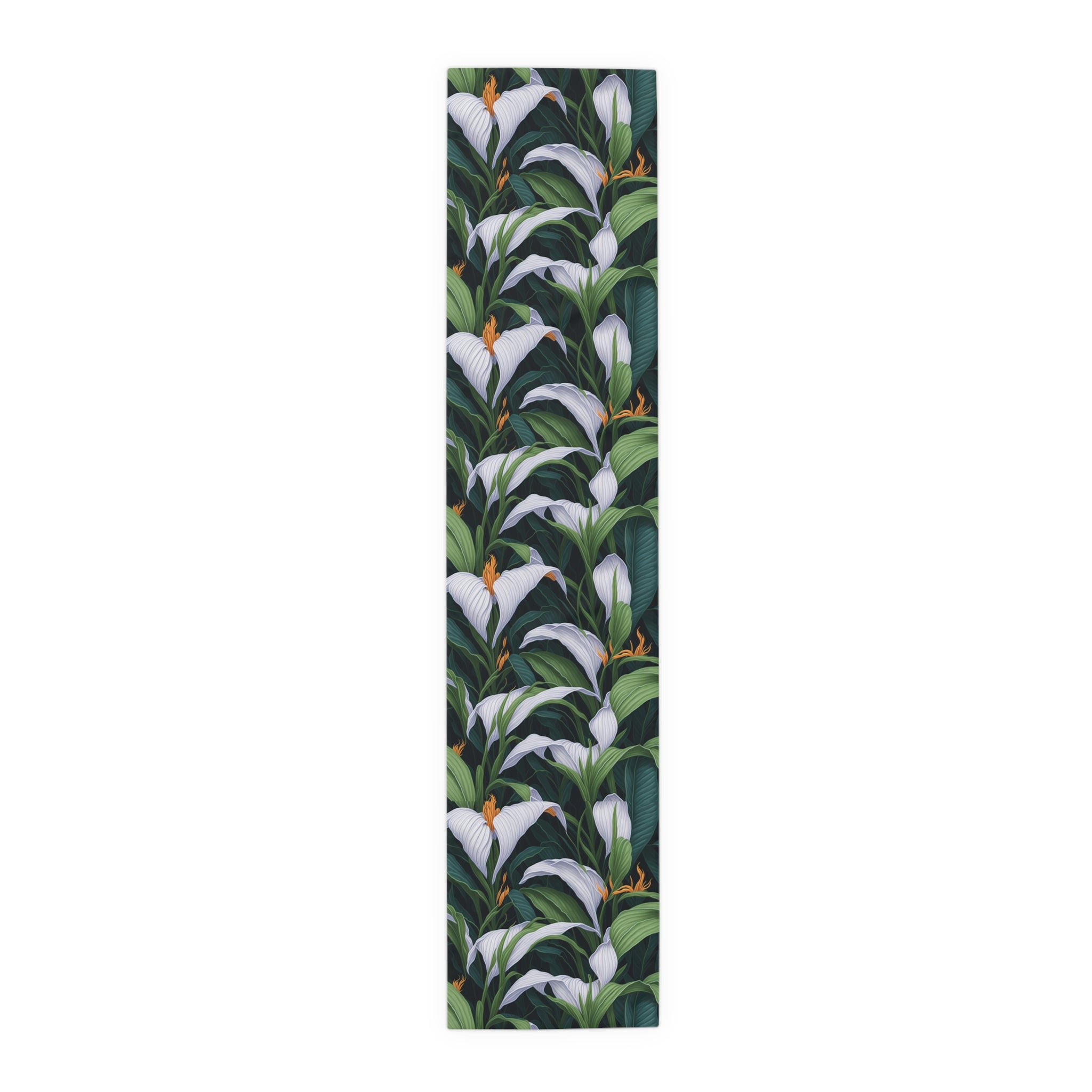 Welcoming Spathiphyllum Perennial Flower Designed Table Runner (Cotton, Poly) Available in 2 Sizes