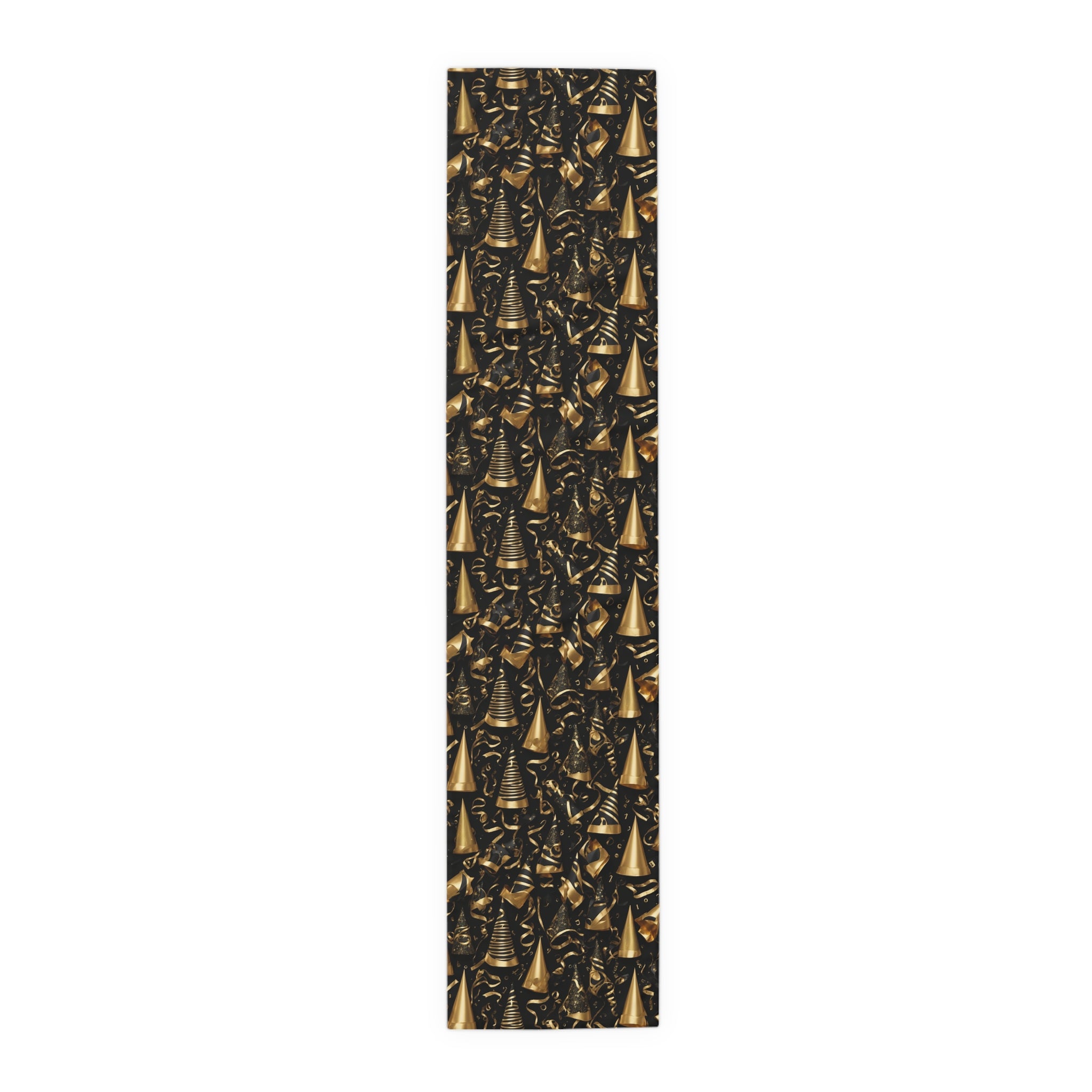 Avant-Garde Stunning Black and Gold Designed New Year's Decor Table Runner - 2 Available Sizes and Material