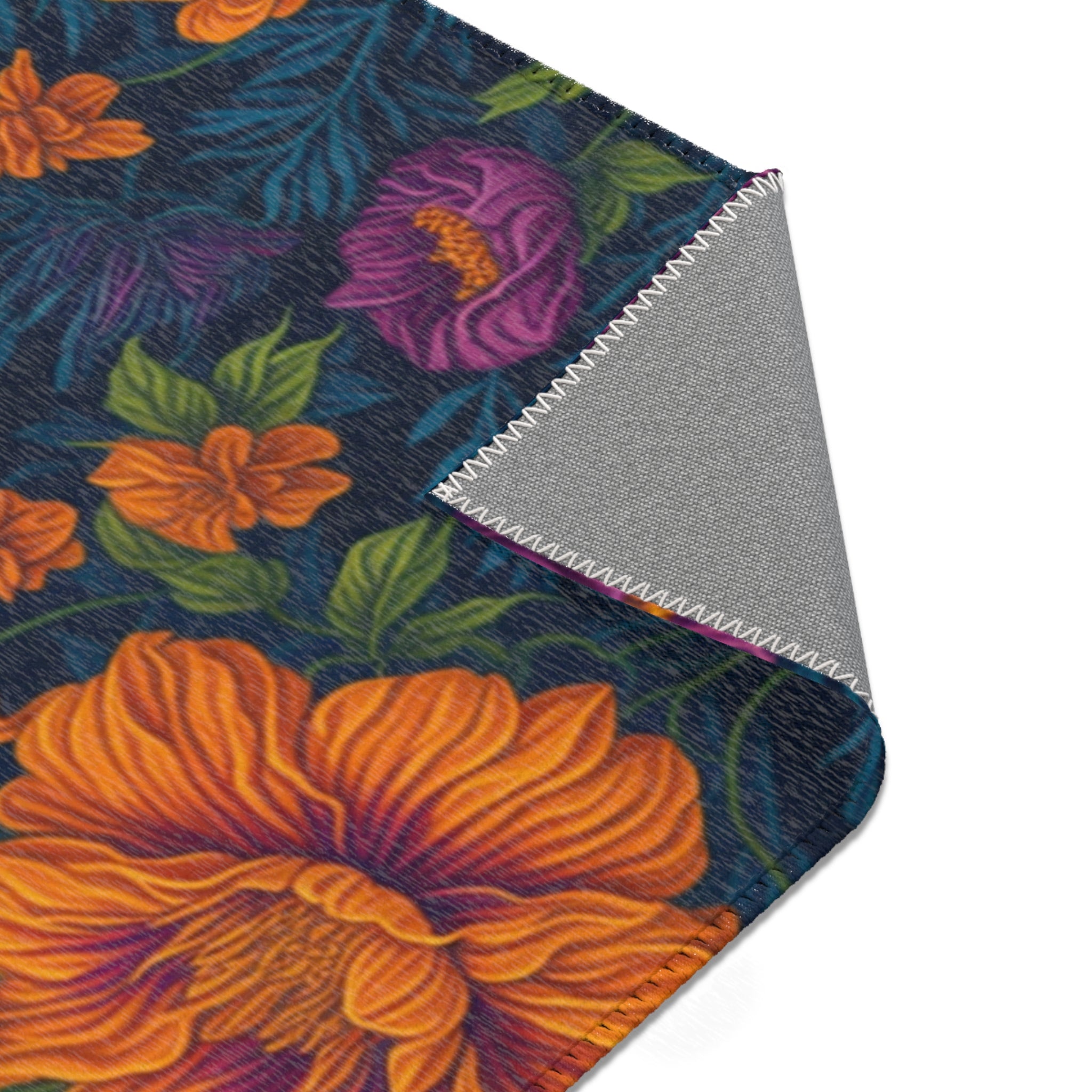 Botanical Tetraneuris Flowers Designed Area Rugs Available in Multiple Sizes