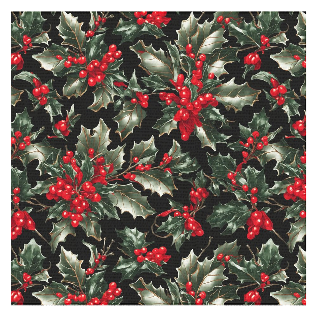 Elevate Holiday Dining With Elegant Holly Of Christmas Design Tablecloth