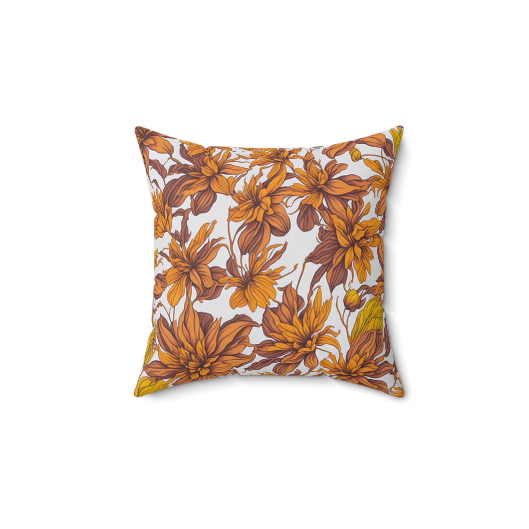 Relaxing Sparaxis Flowers Designed Square Pillow - A Floral Symphony for Your Home Couch Throw Pillow - with Insert