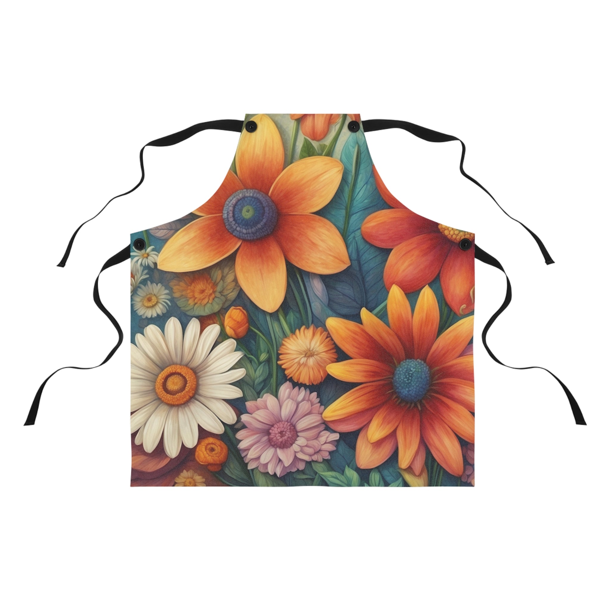 Summertime Full of Colorful Flowers Apron