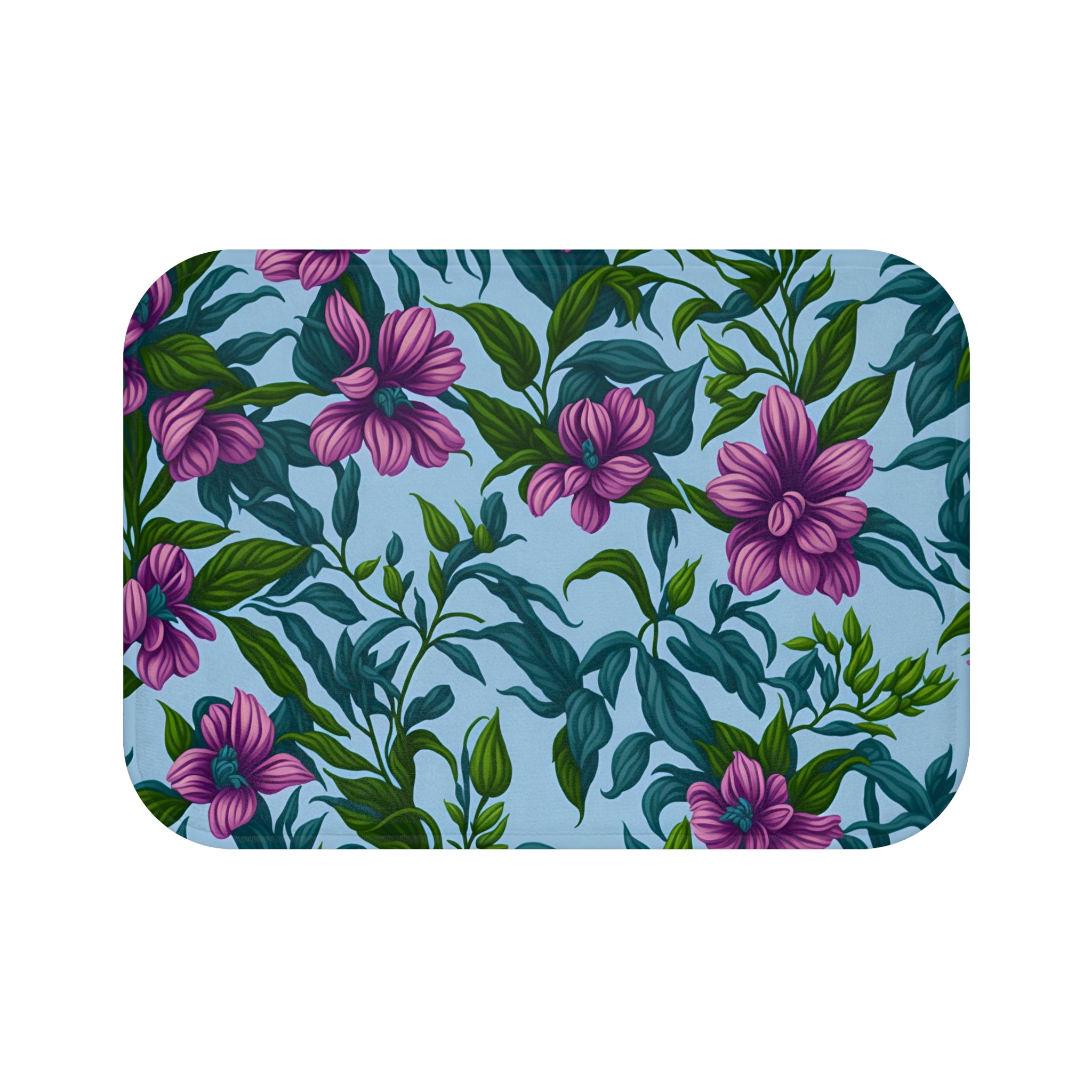 Charming Summer Stevia Flowers Designed Bath Mat Available in 2 Sizes