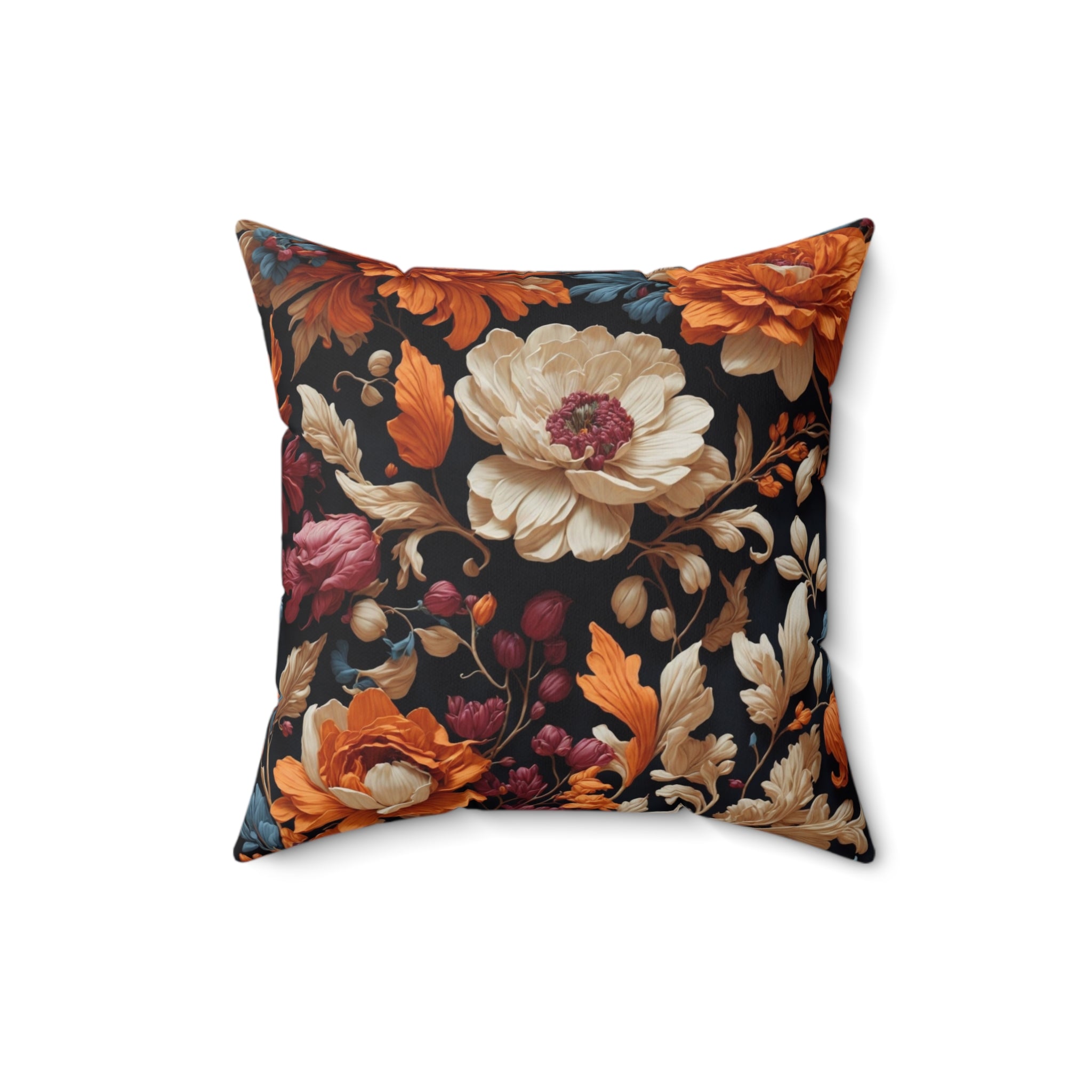 Polished Autumn Floral Designed Throw Pillow - Natural Elegance in Multiple Sizes - Insert Included