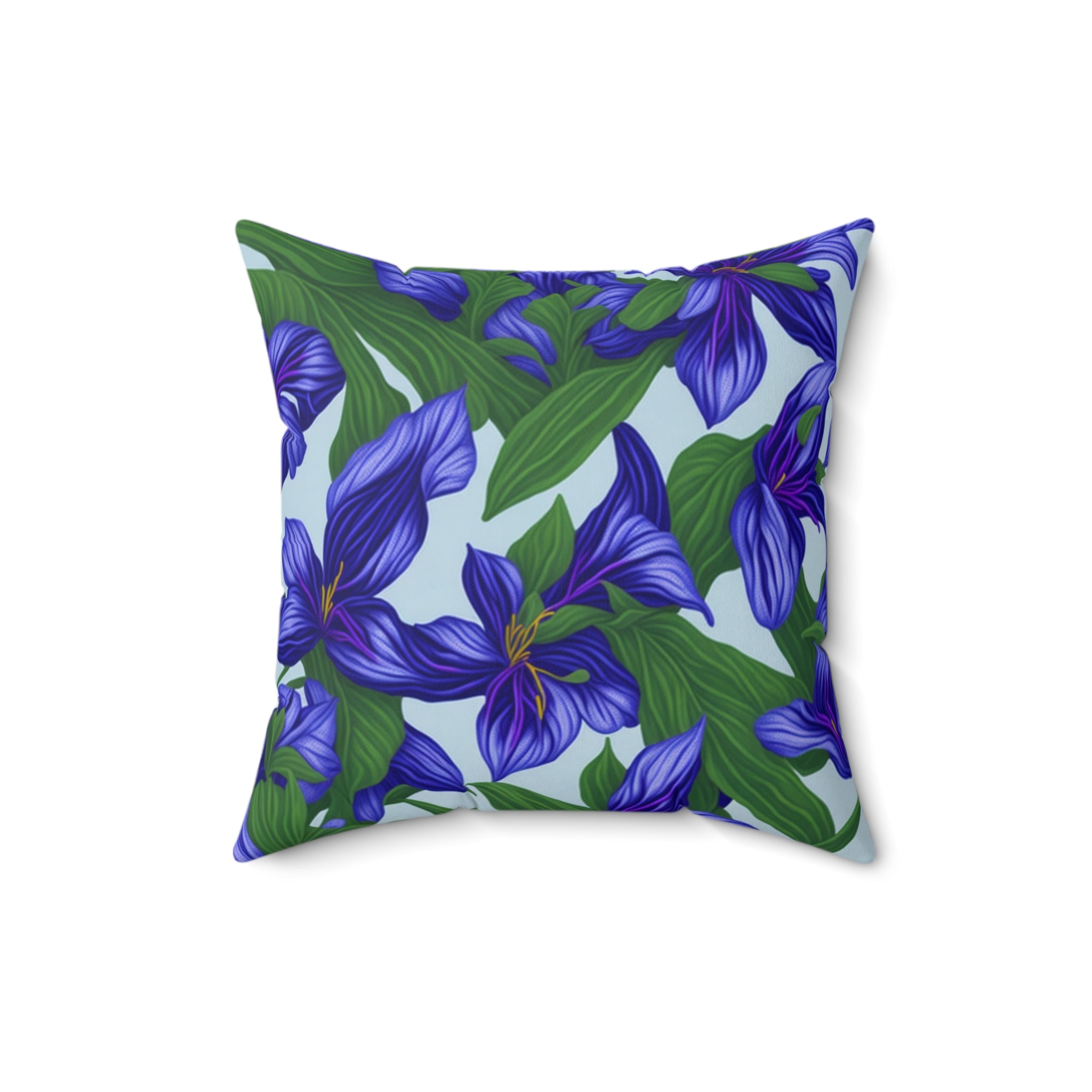 Color-infused Tradescantia Flowers Designed Throw Pillow - Captivating Beauty in Every Room with Insert