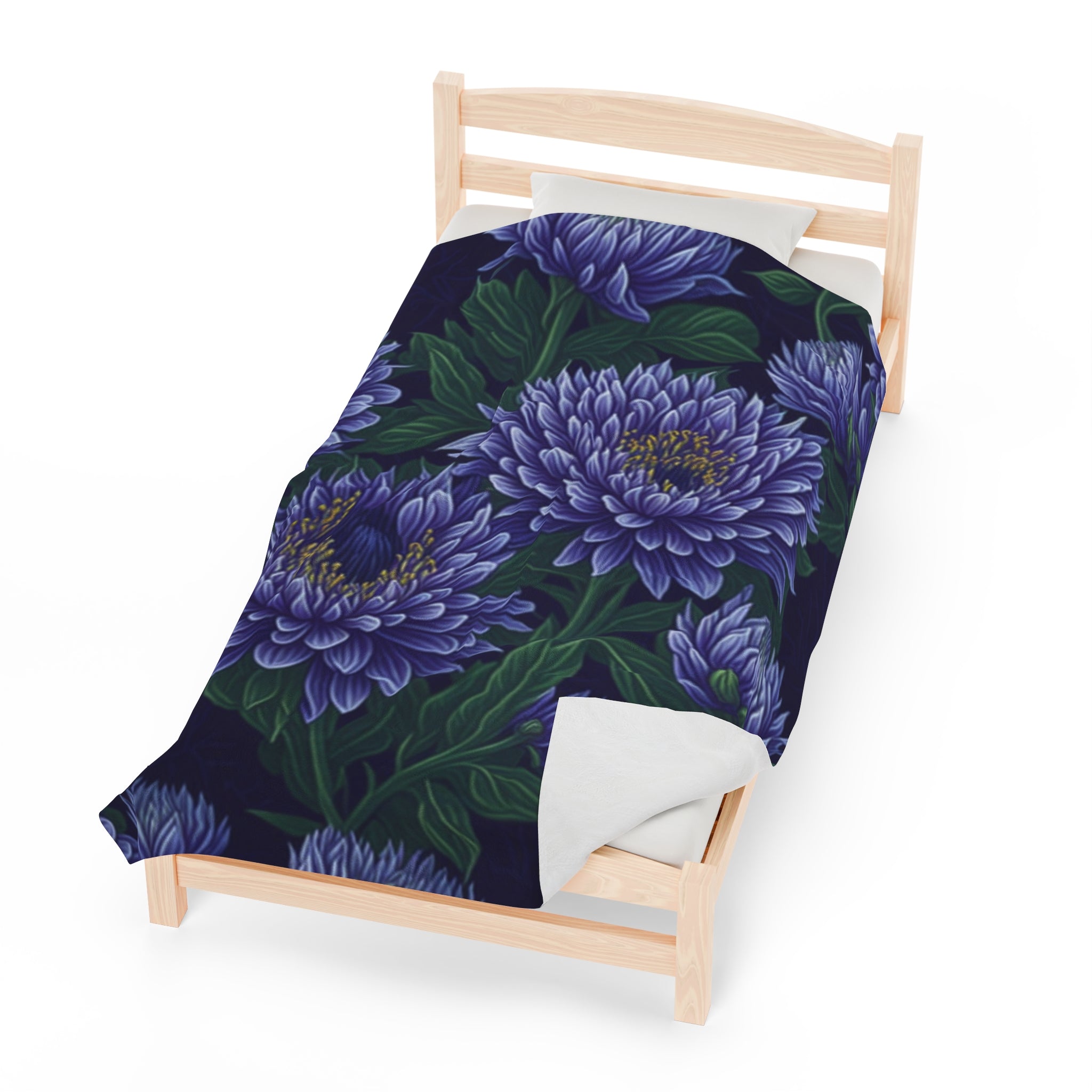 Brilliant Stokesia Floral Designed Velveteen Plush Blanket