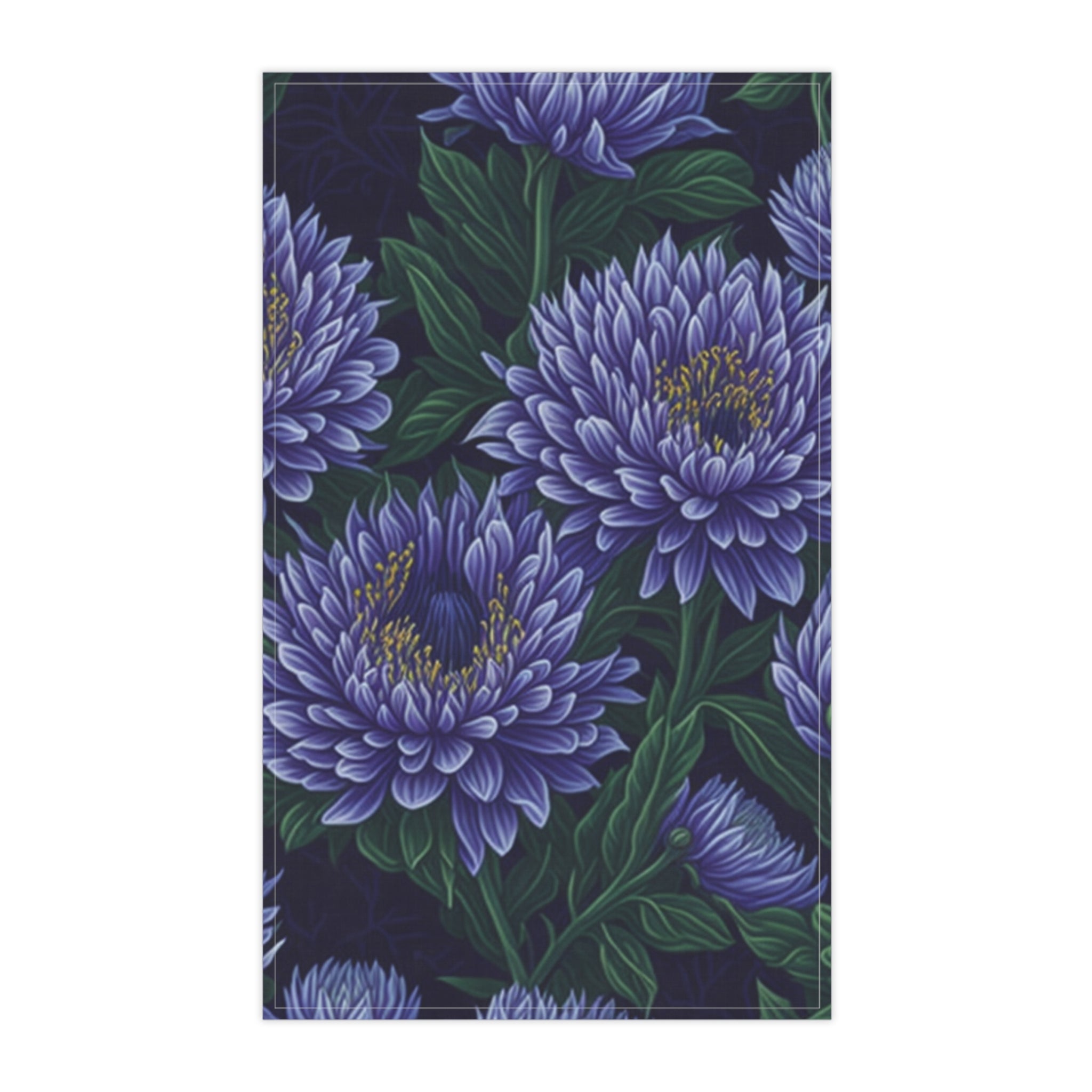 Brilliant Stokesia Floral Designed Tea Towels (cotton, poly)