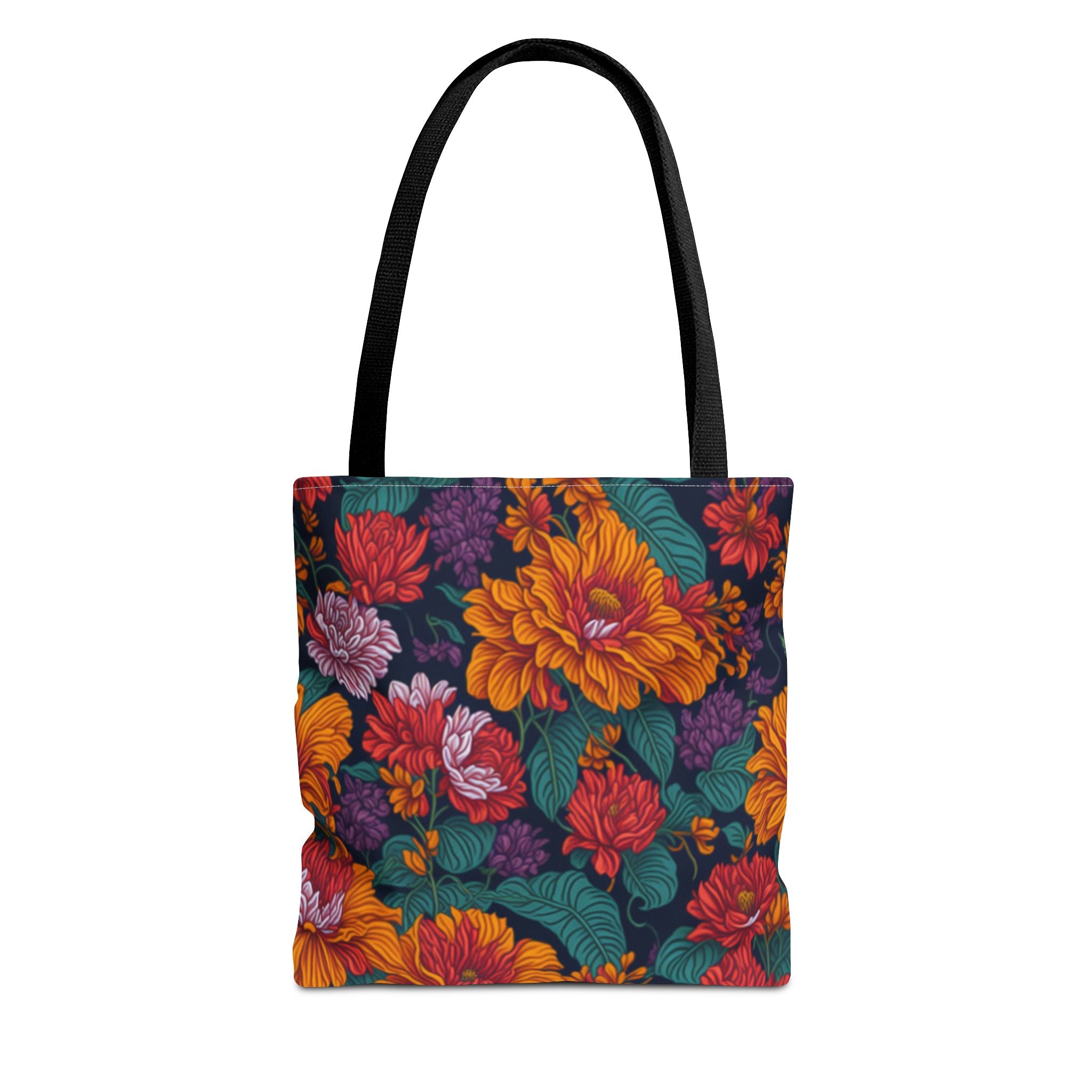 Expressive Tropical Colorful Flowers Designed Tote Bag