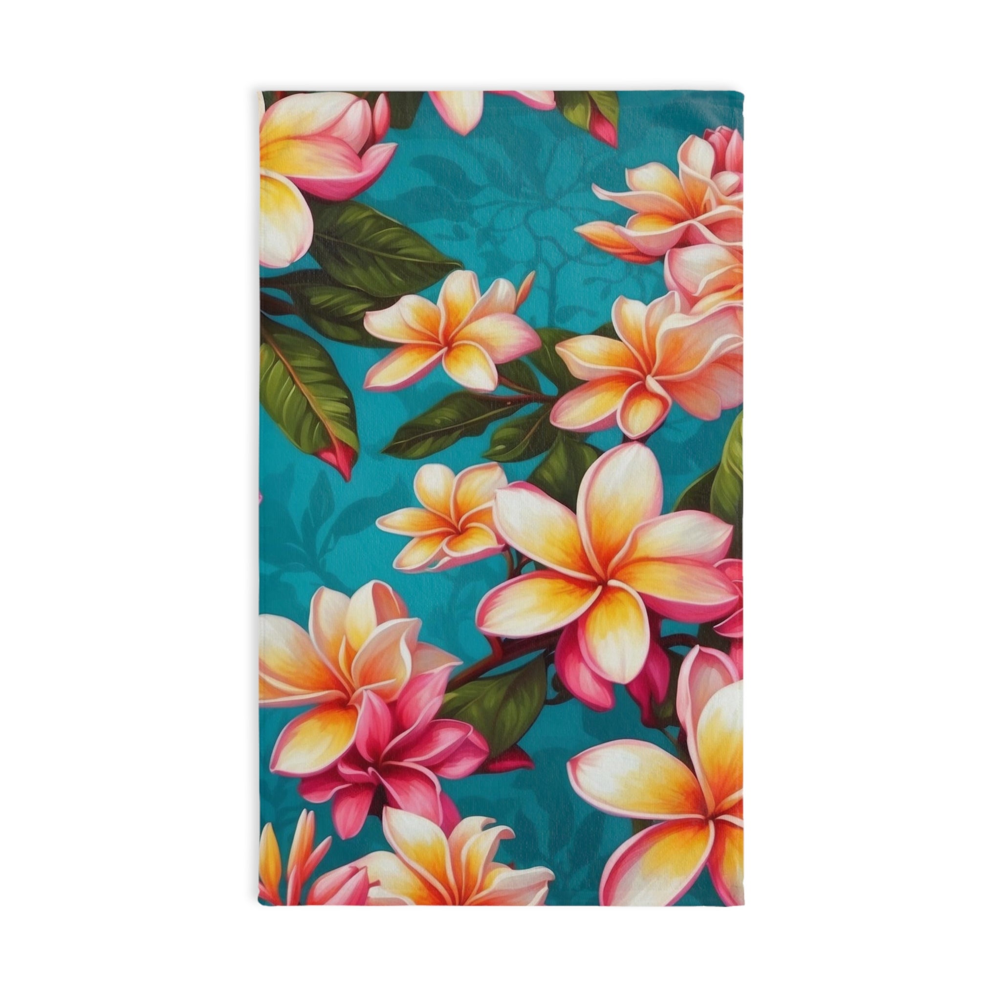 Bold Summer Plumeria Flowers Hand Towel