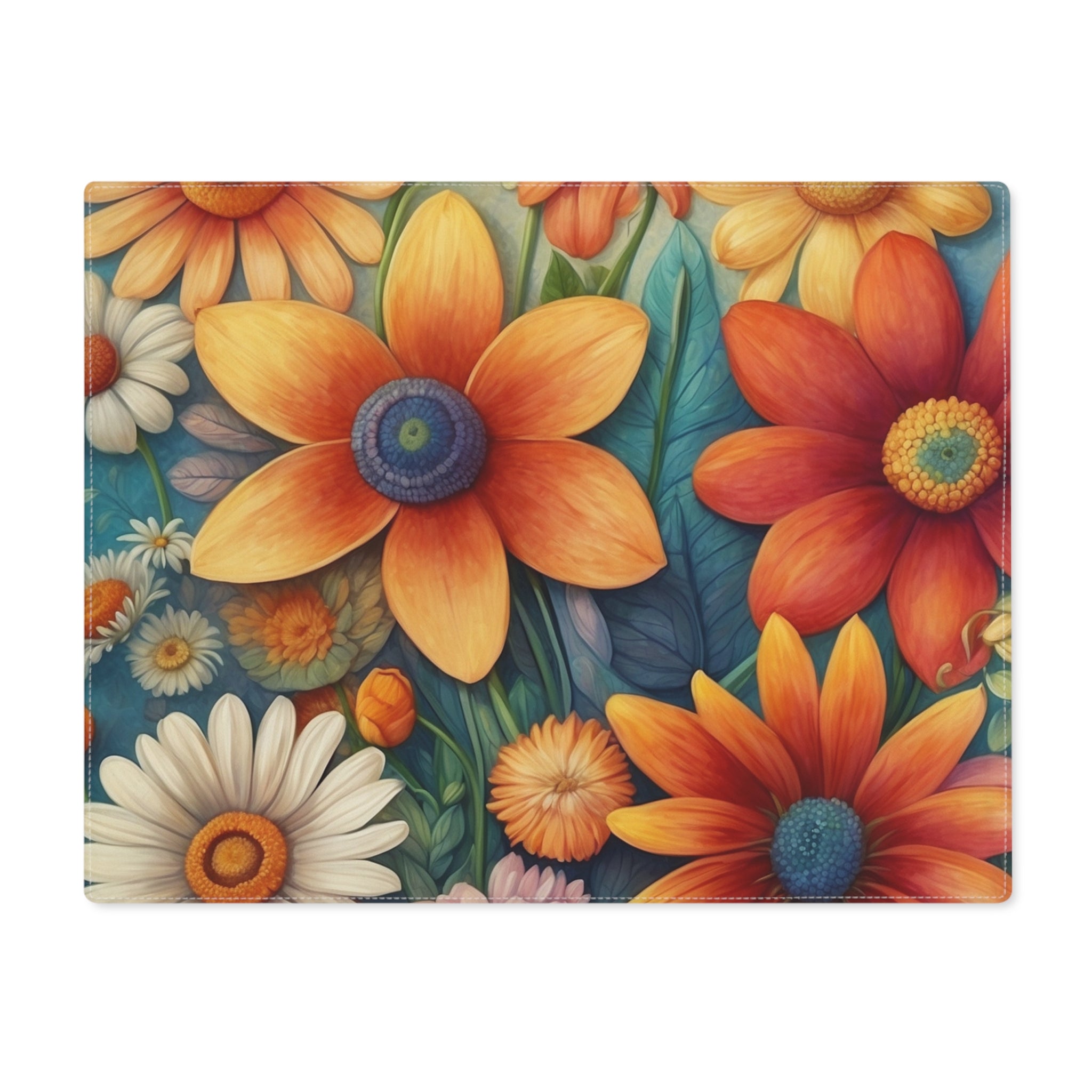 Summertime Full of Colorful Flowers Placemat, 1pc