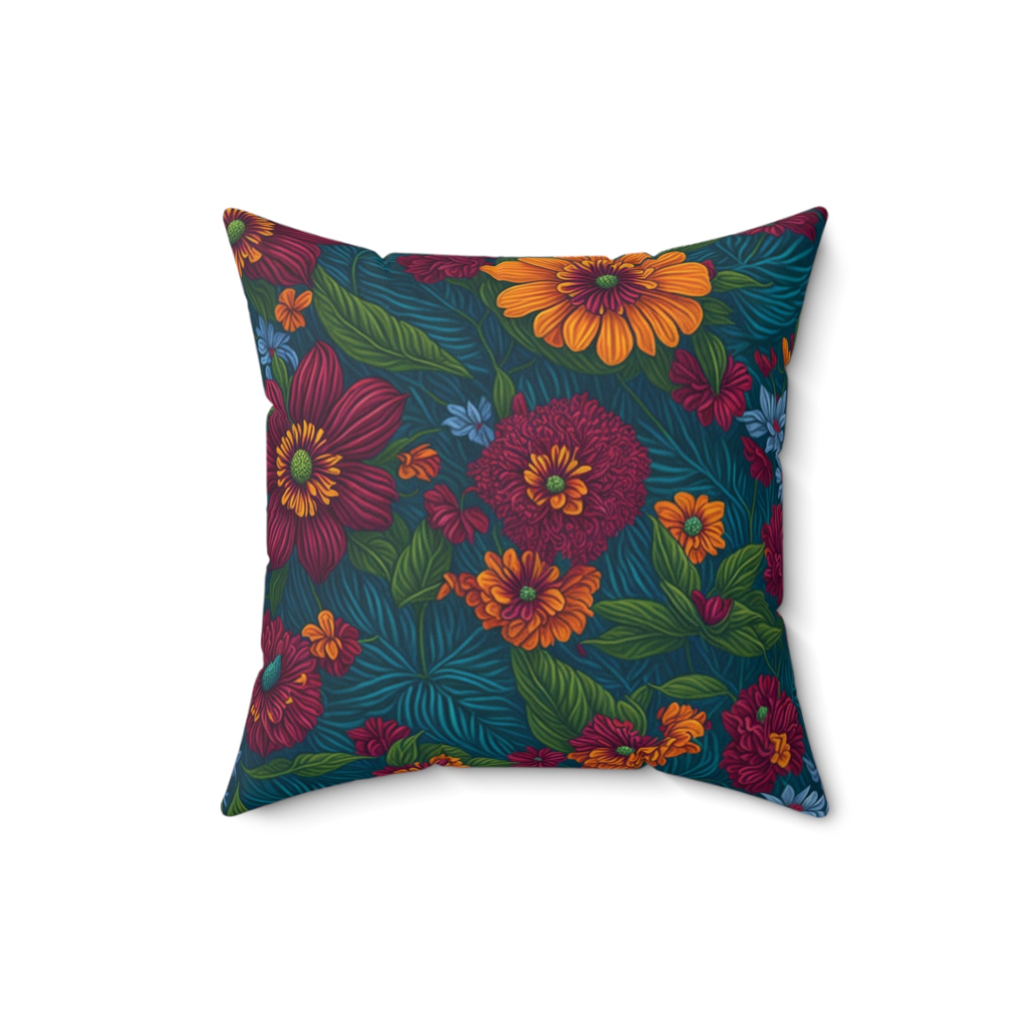 Exotic Tolmiea Flowers Designed Throw Pillow - Nature's Elegance - Insert Included