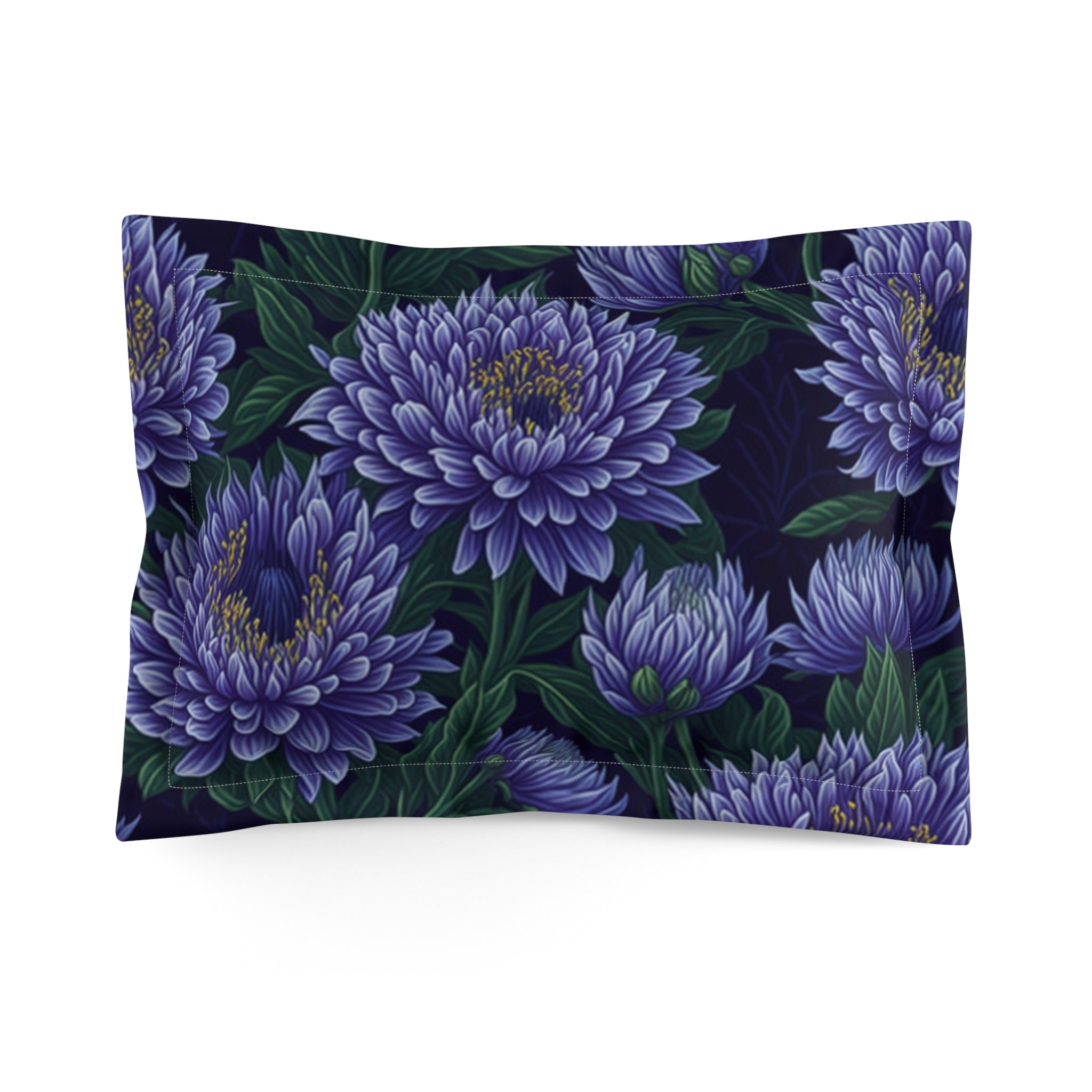 Brilliant Stokesia Floral Designed Microfiber Pillow Sham