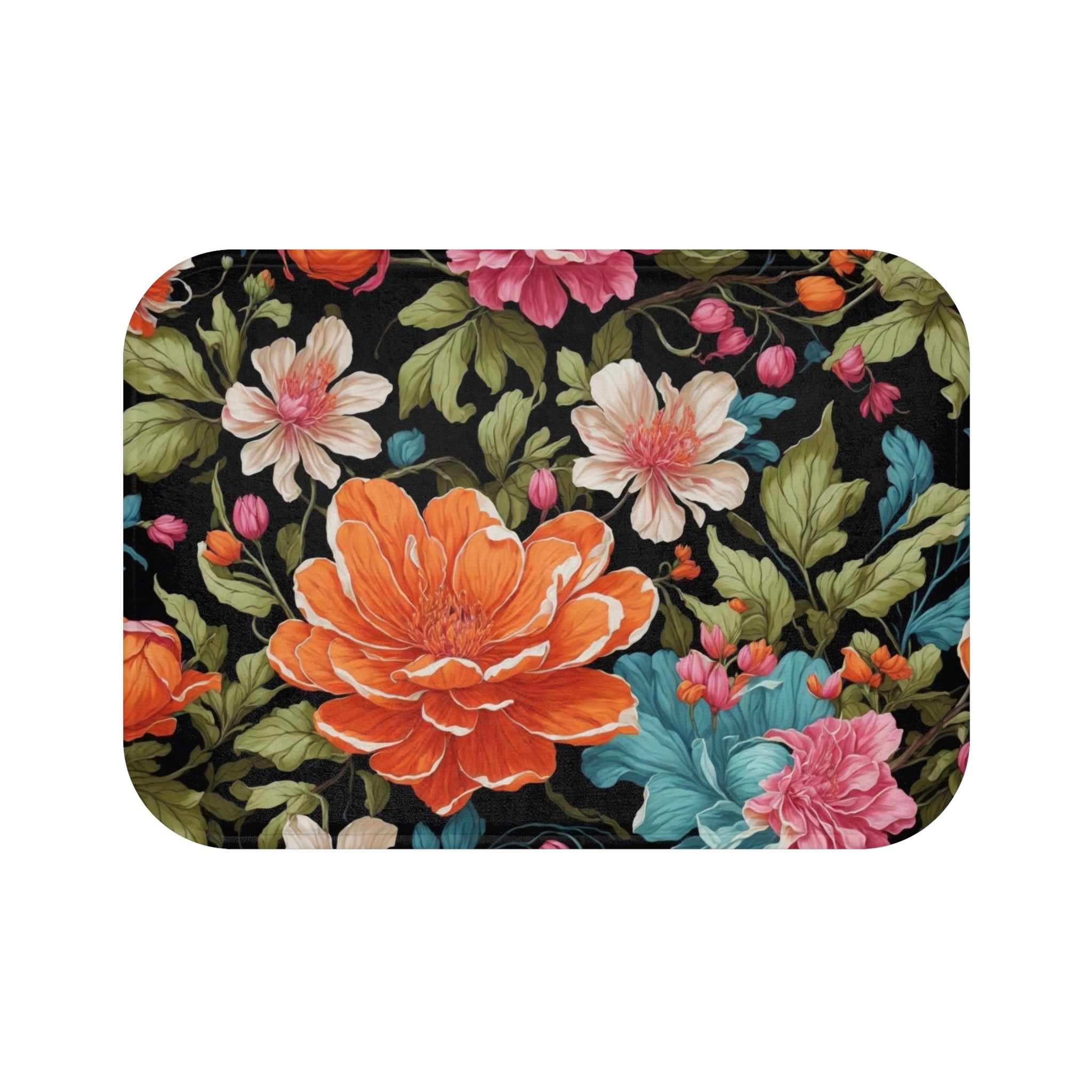 Radiant Chelone Flowers Designed Bath Mat