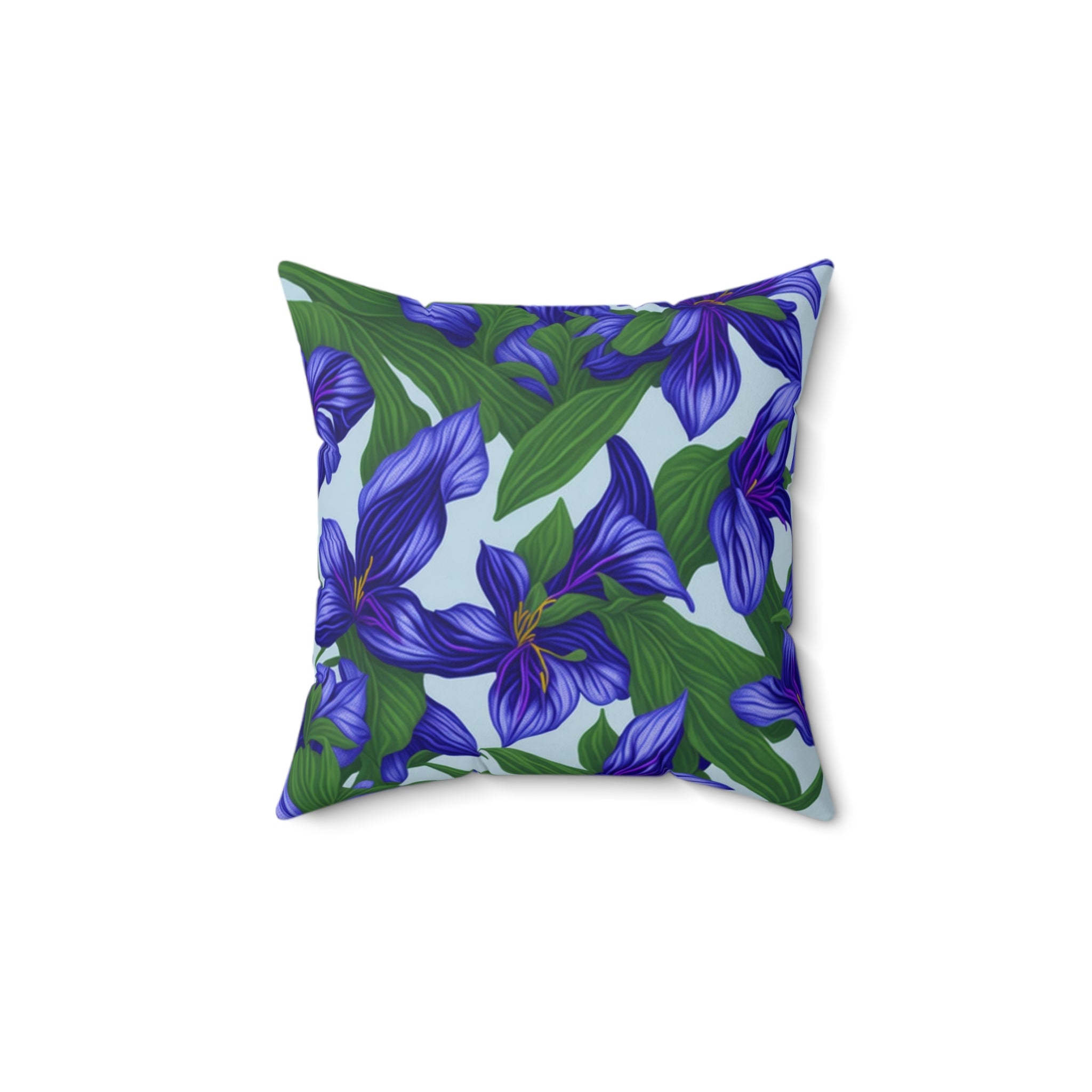 Color-infused Tradescantia Flowers Designed Throw Pillow - Captivating Beauty in Every Room with Insert