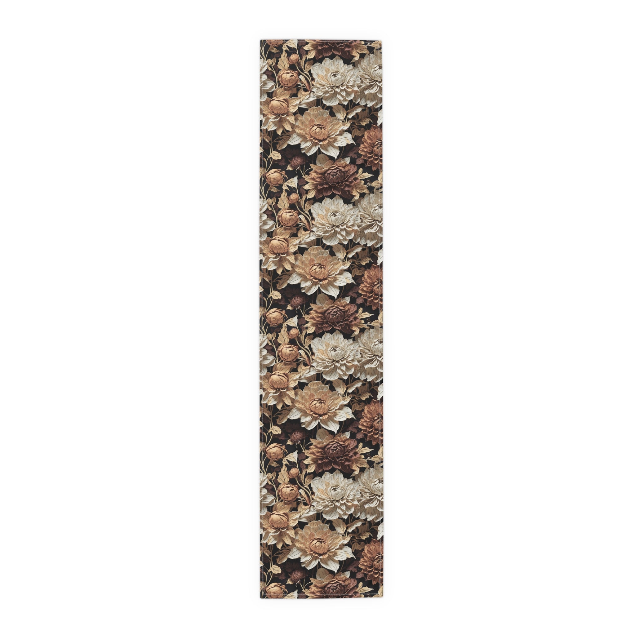 Delicate Autumn Dahlia Hues Fall Floral Table Runner (Cotton, Poly)