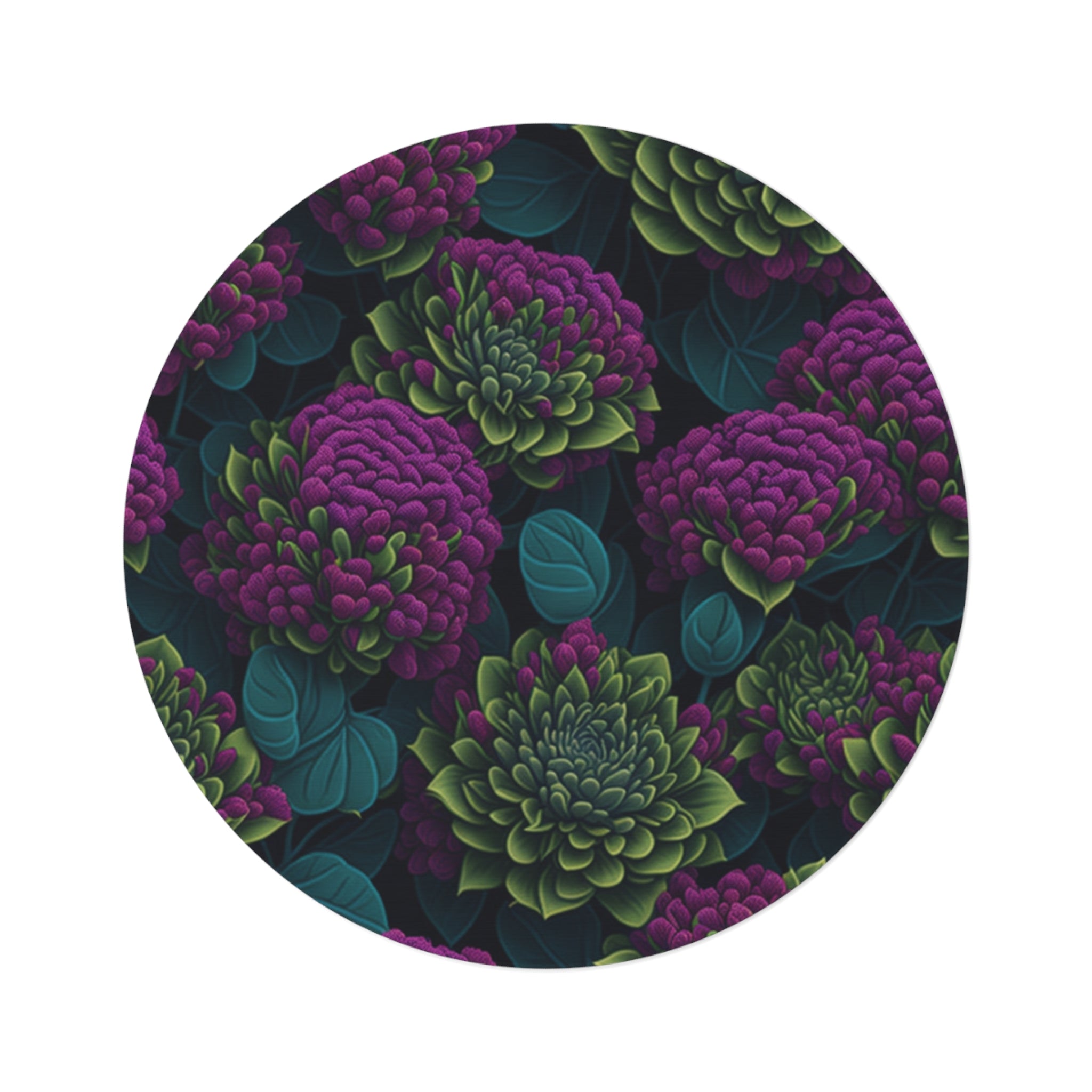 Alluring Sedum Flowers Designed 60" Round Rug