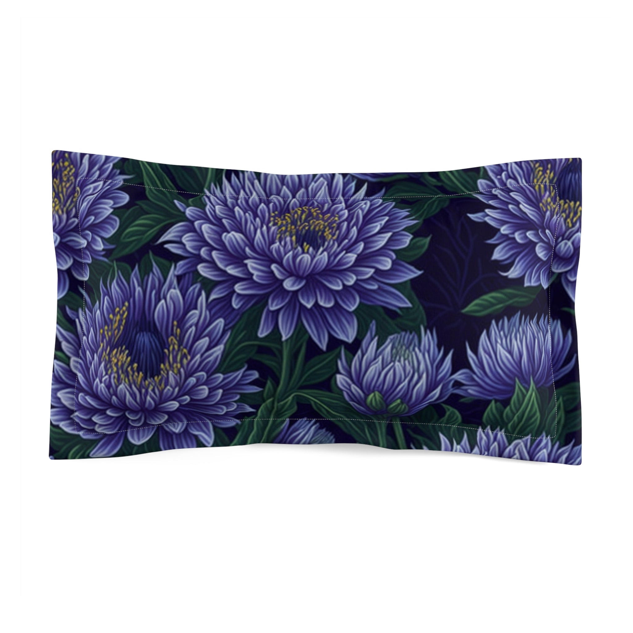 Brilliant Stokesia Floral Designed Microfiber Pillow Sham