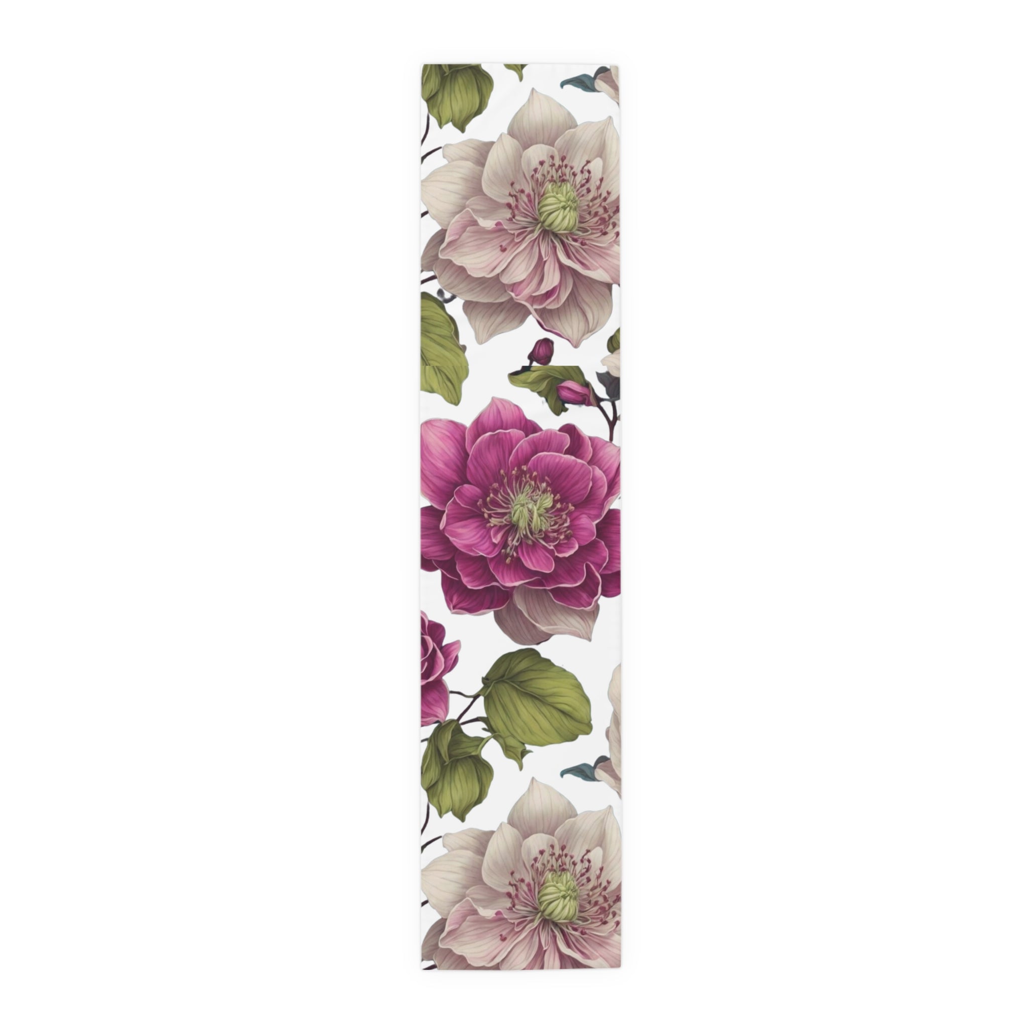 Helleborus Flowers Design Table Runner (Cotton, Poly)