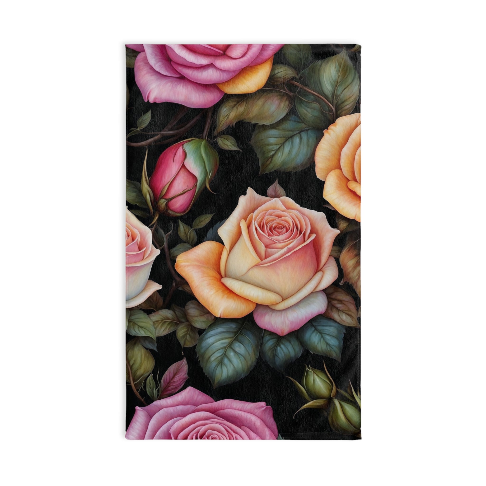 Captivating Pastel Floral Rose Designed Hand Towel