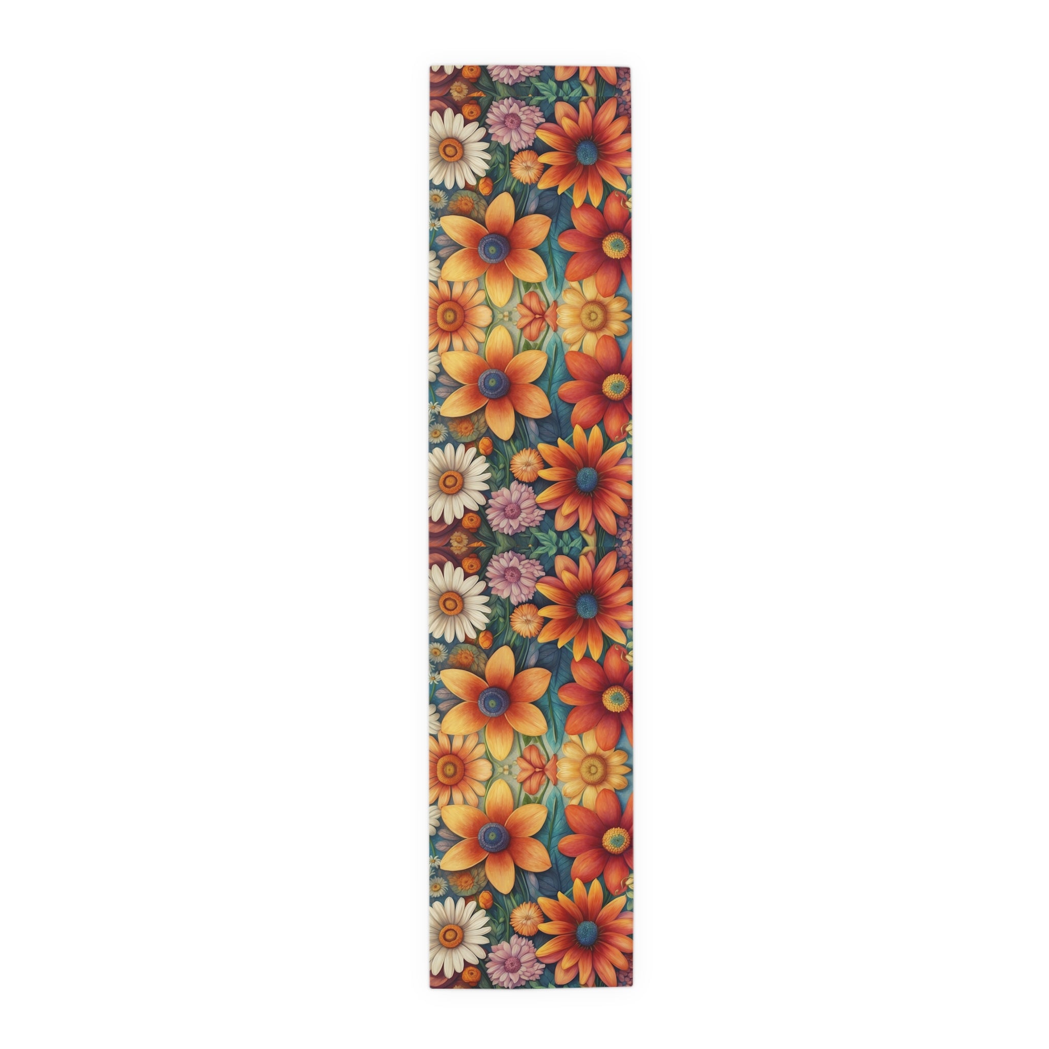 Summertime Full of Colorful Flowers Table Runner (Cotton, Poly) Available in 2 Sizes