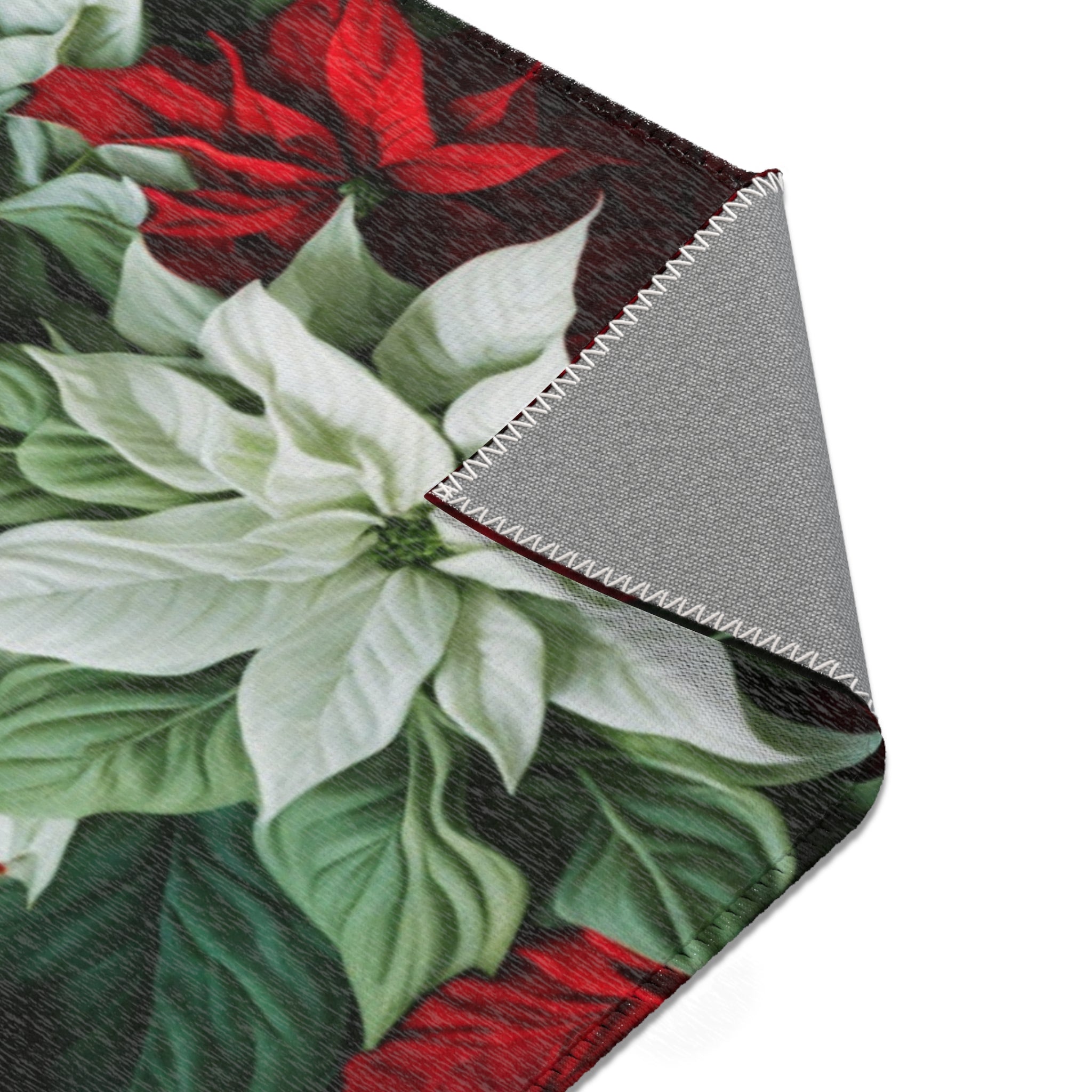 Blooming Bali Poinsettia Flower Designed Area Rugs Available in Multiple Sizes