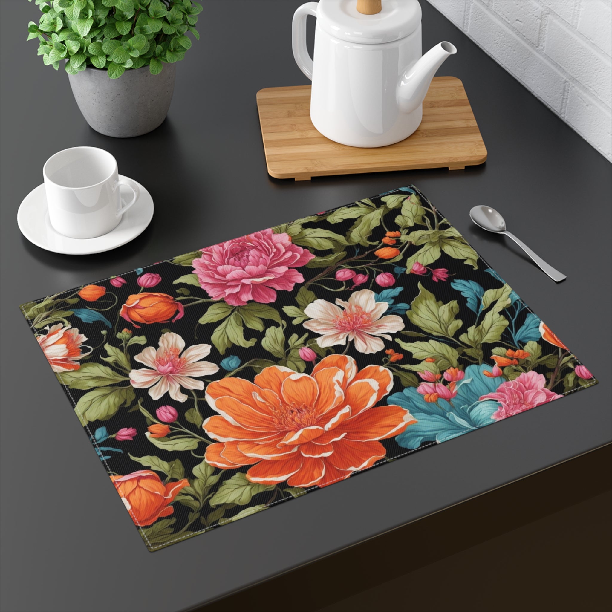 Radiant Chelone Flowers Designed Placemat, 1pc