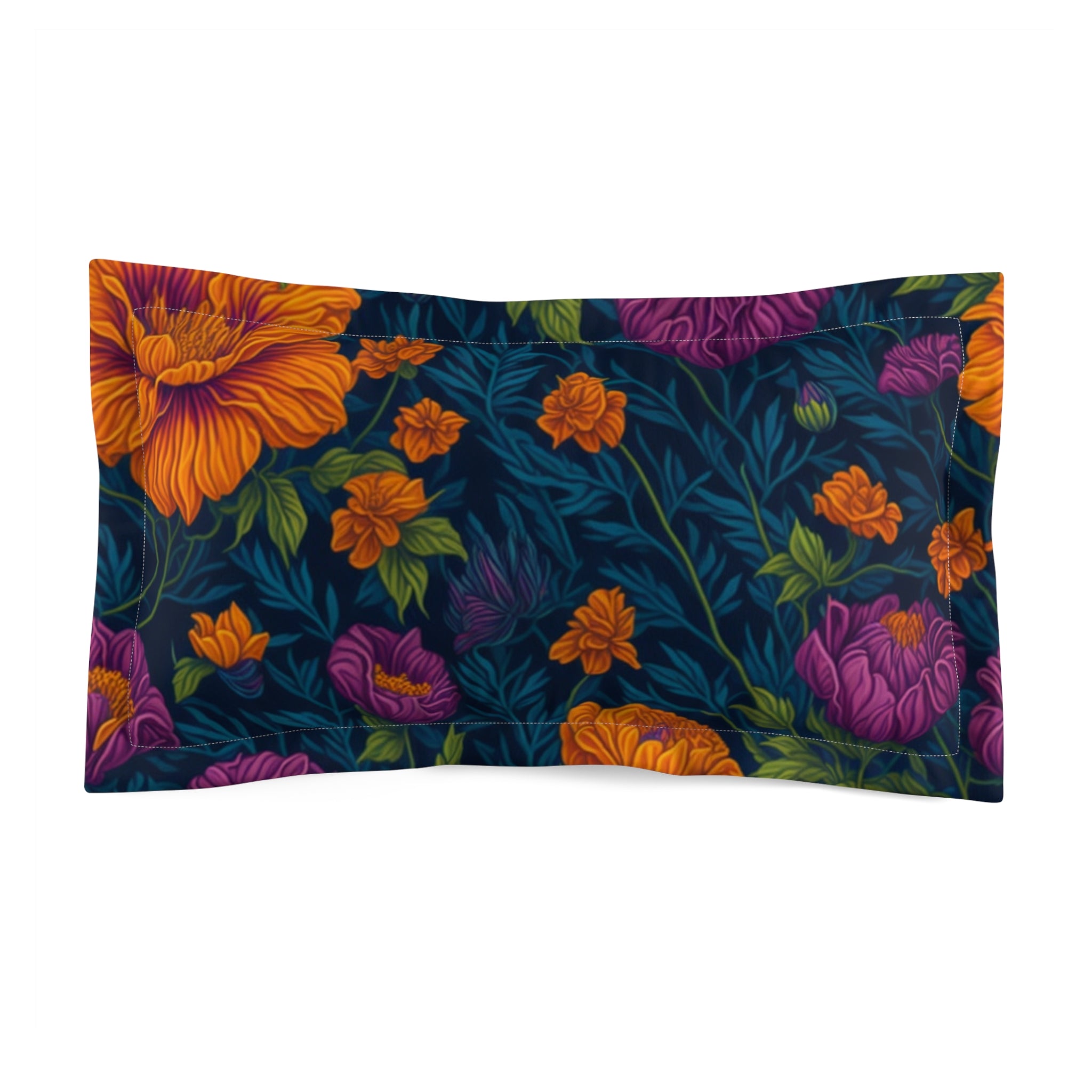 Botanical Tetraneuris Flowers Designed Microfiber Pillow Sham Available in 2 Sizes