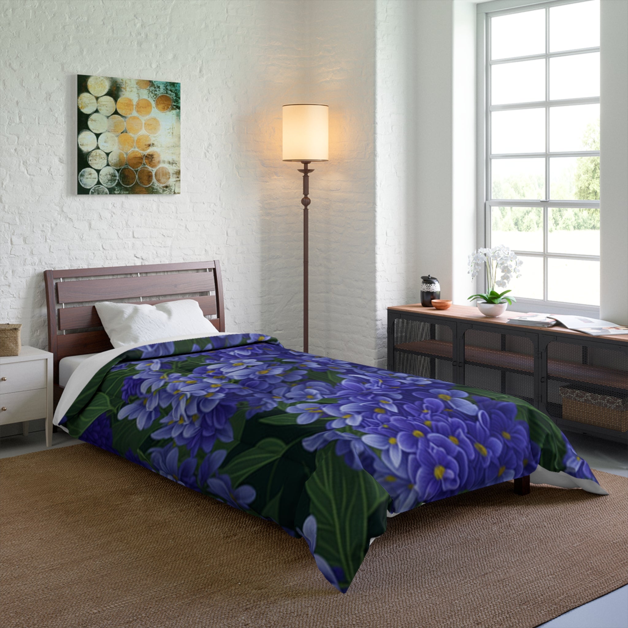 Abundant Syringa Flowers Designed Comforter Available in Multiple Sizes