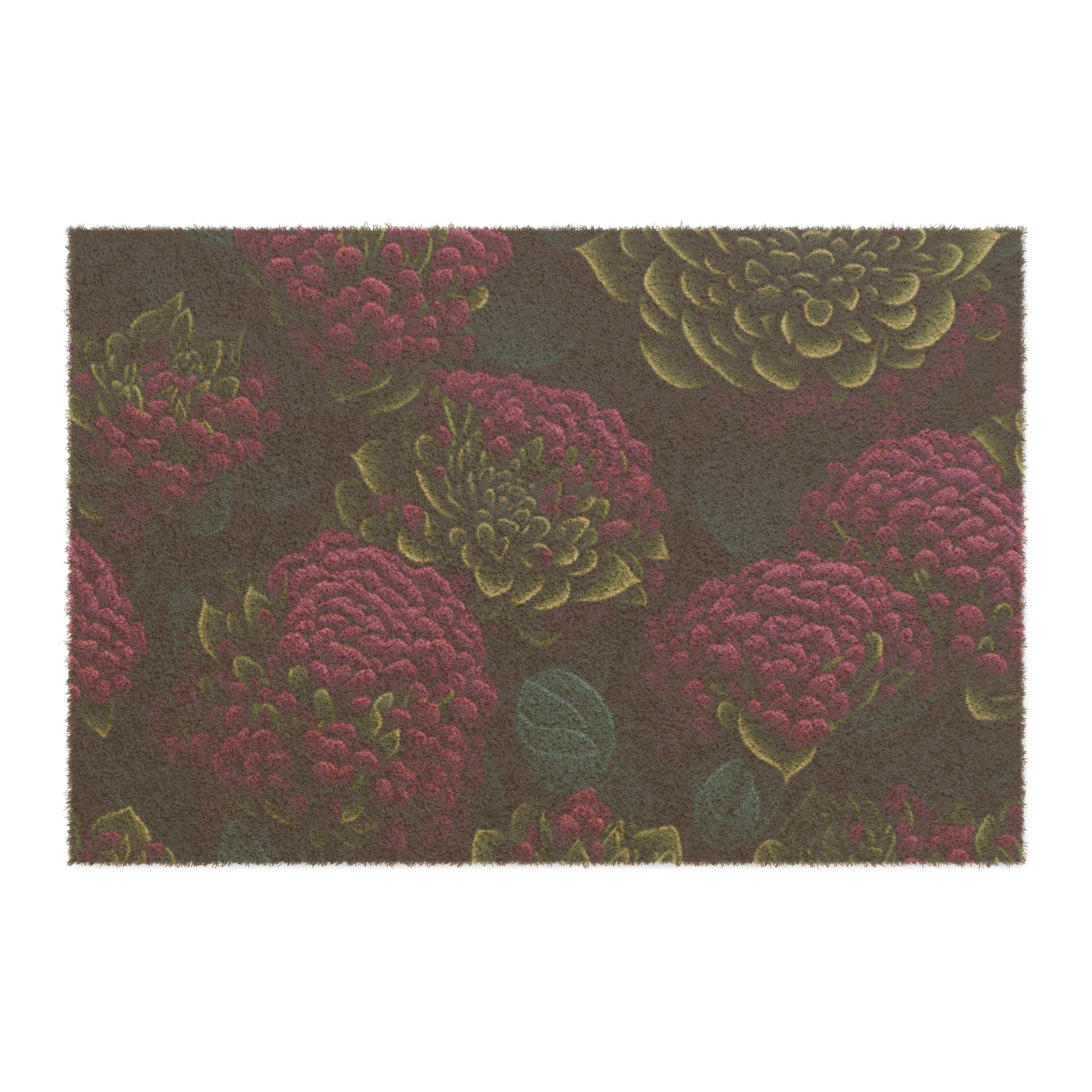 Alluring Sedum Flowers Designed Doormat