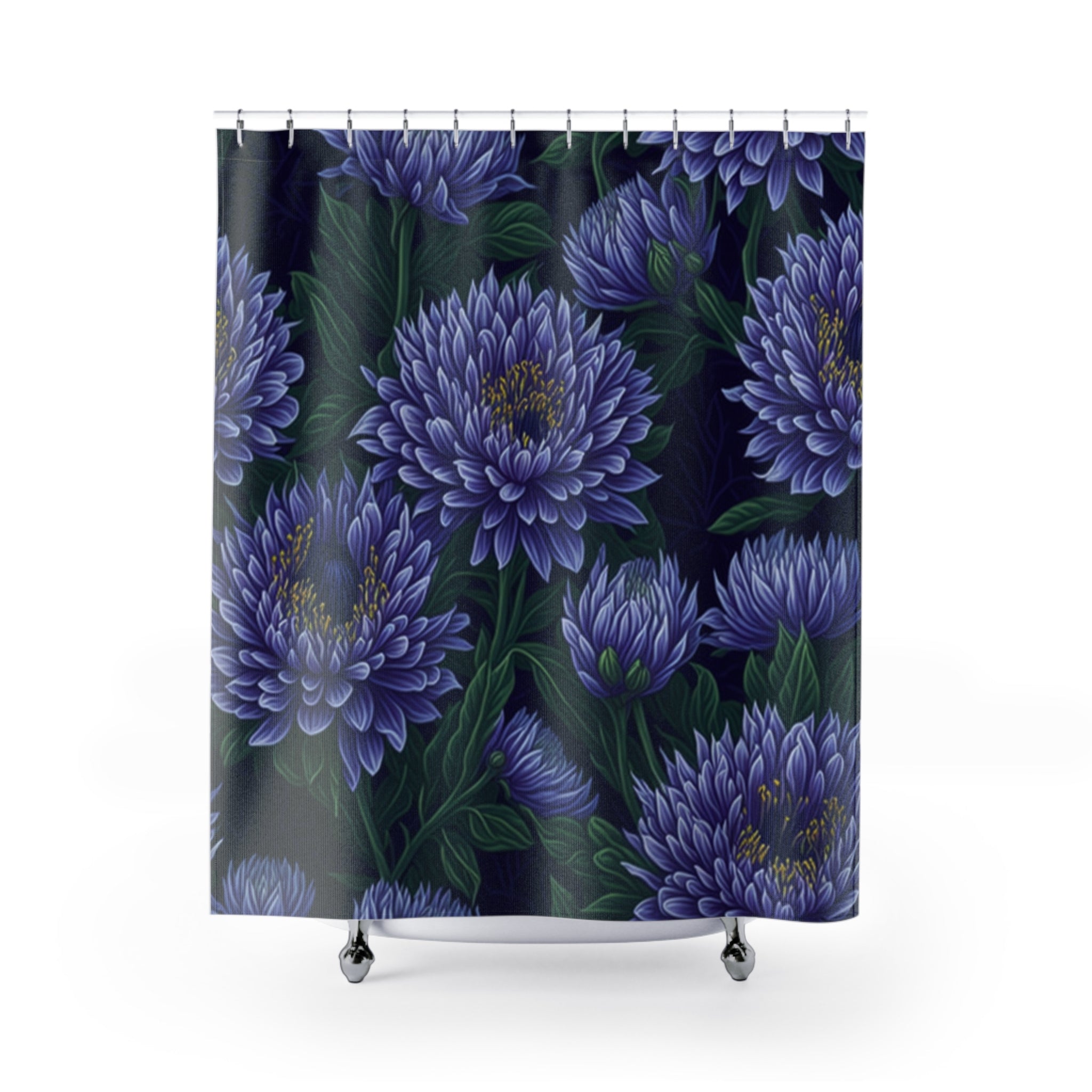 Brilliant Stokesia Floral Designed Shower Curtain