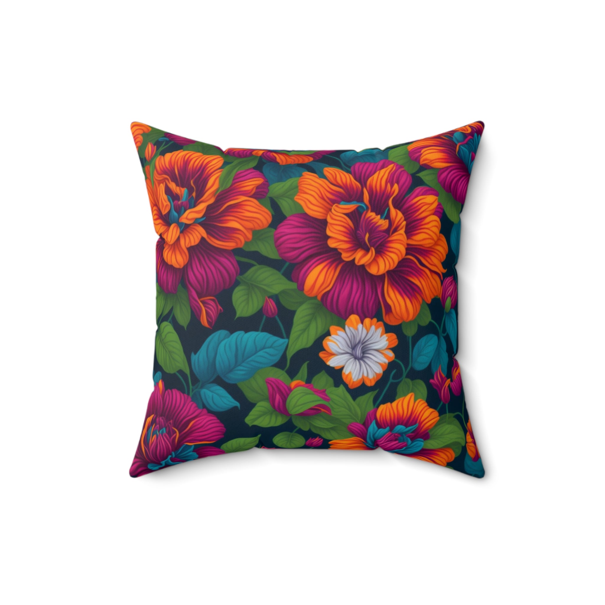 Dramatic Tropical Vesalea Flowers Designed Pillow with Insert