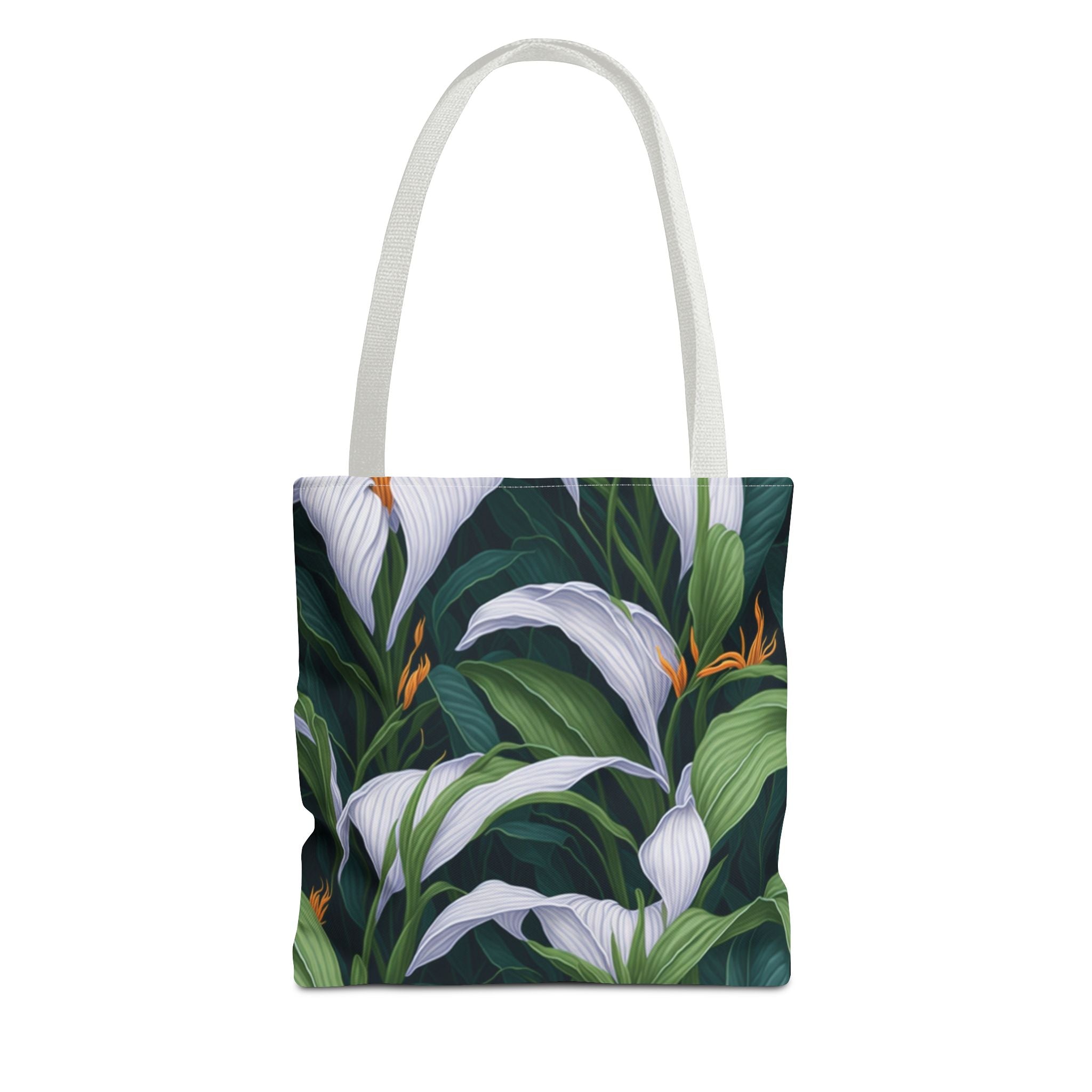 Welcoming Spathiphyllum Perennial Flower Designed Tote Bag Available in 3 Sizes