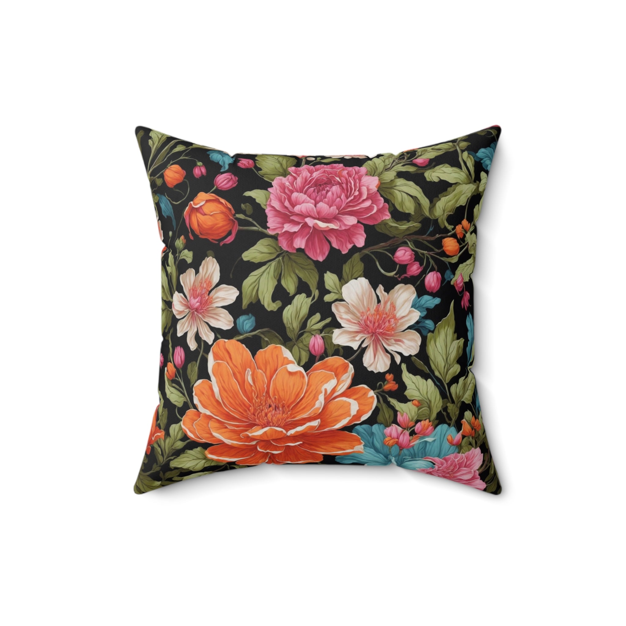 Radiant Chelone Flowers Spun Polyester Square Pillow with Insert