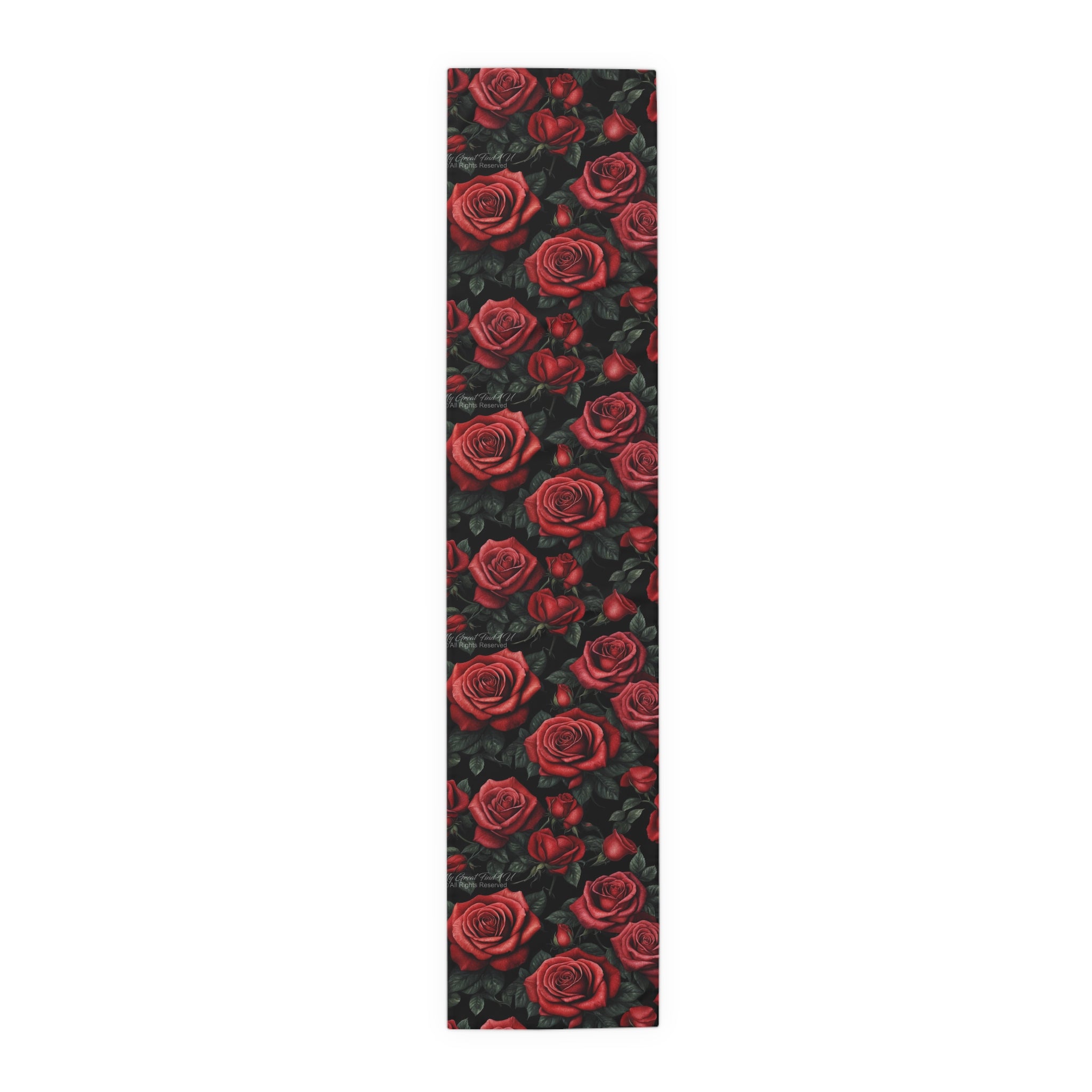 Red Roses Awakening Designed Table Runner - Cotton Twill or Polyester -Table Design - Valentine's Day