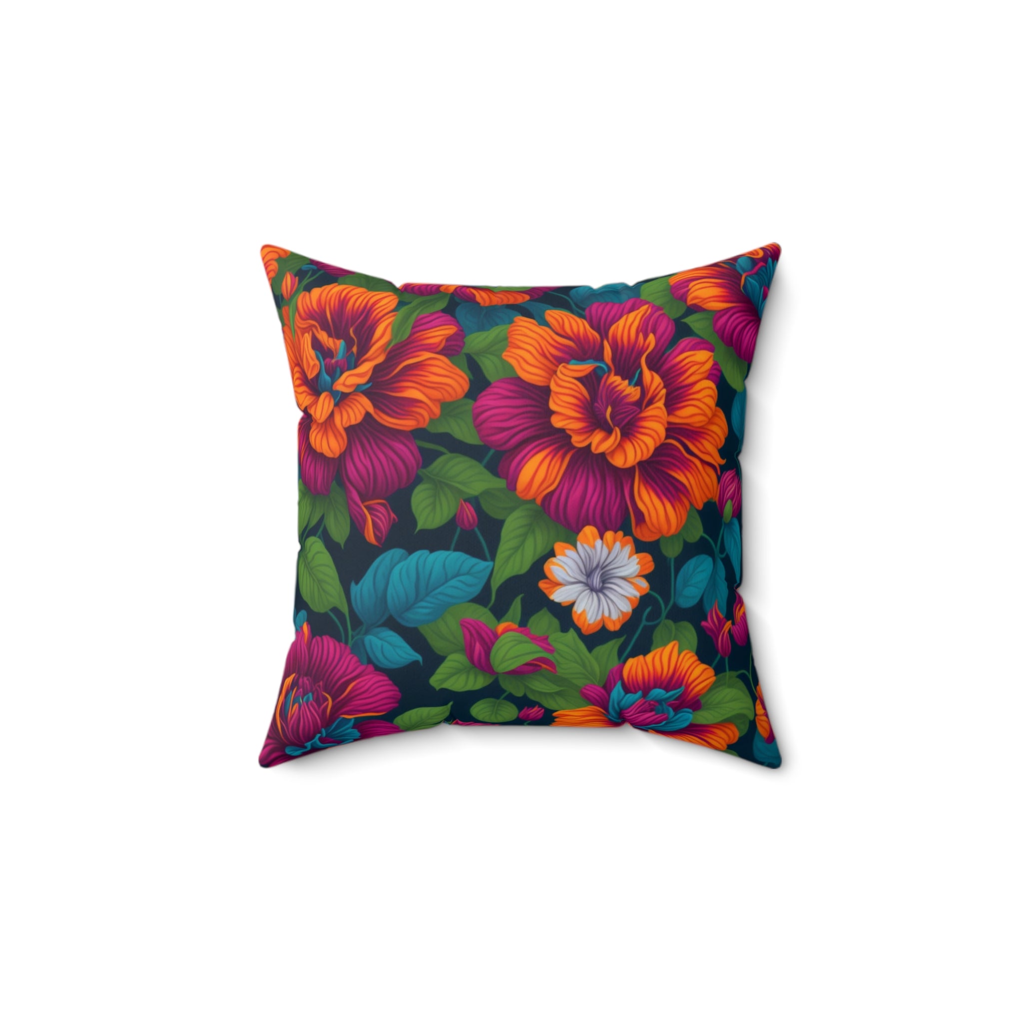 Dramatic Tropical Vesalea Flowers Designed Pillow with Insert