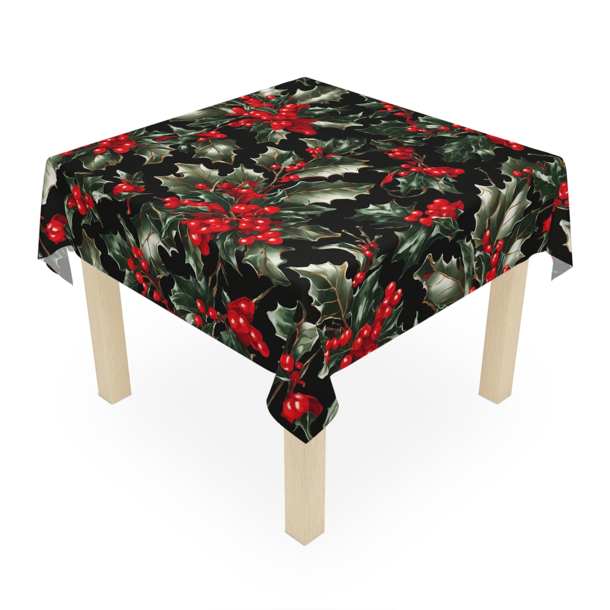 Elegant Holly of Christmas Designed Tablecloth