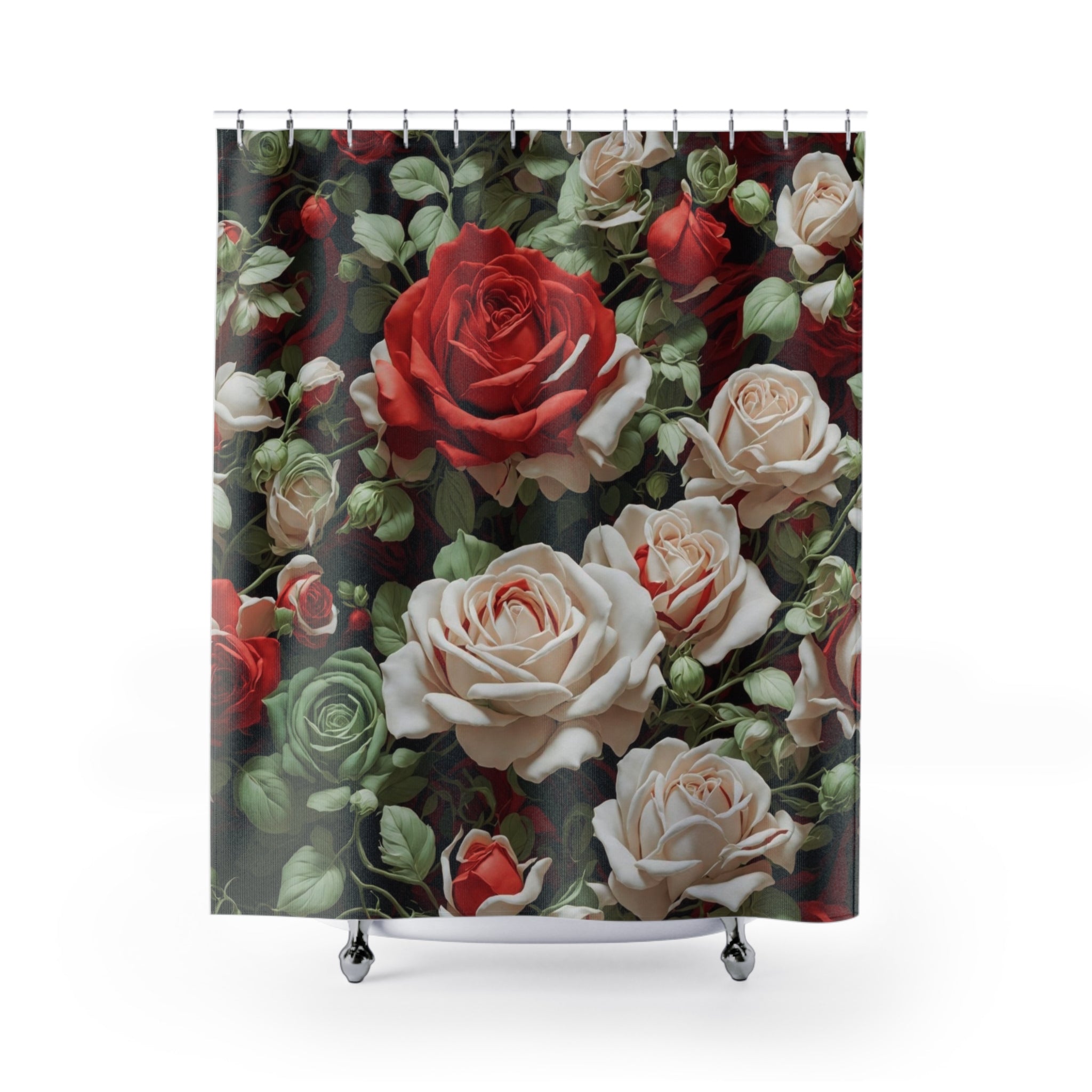 Cold Bunch of Christmas Roses Designed Shower Curtain